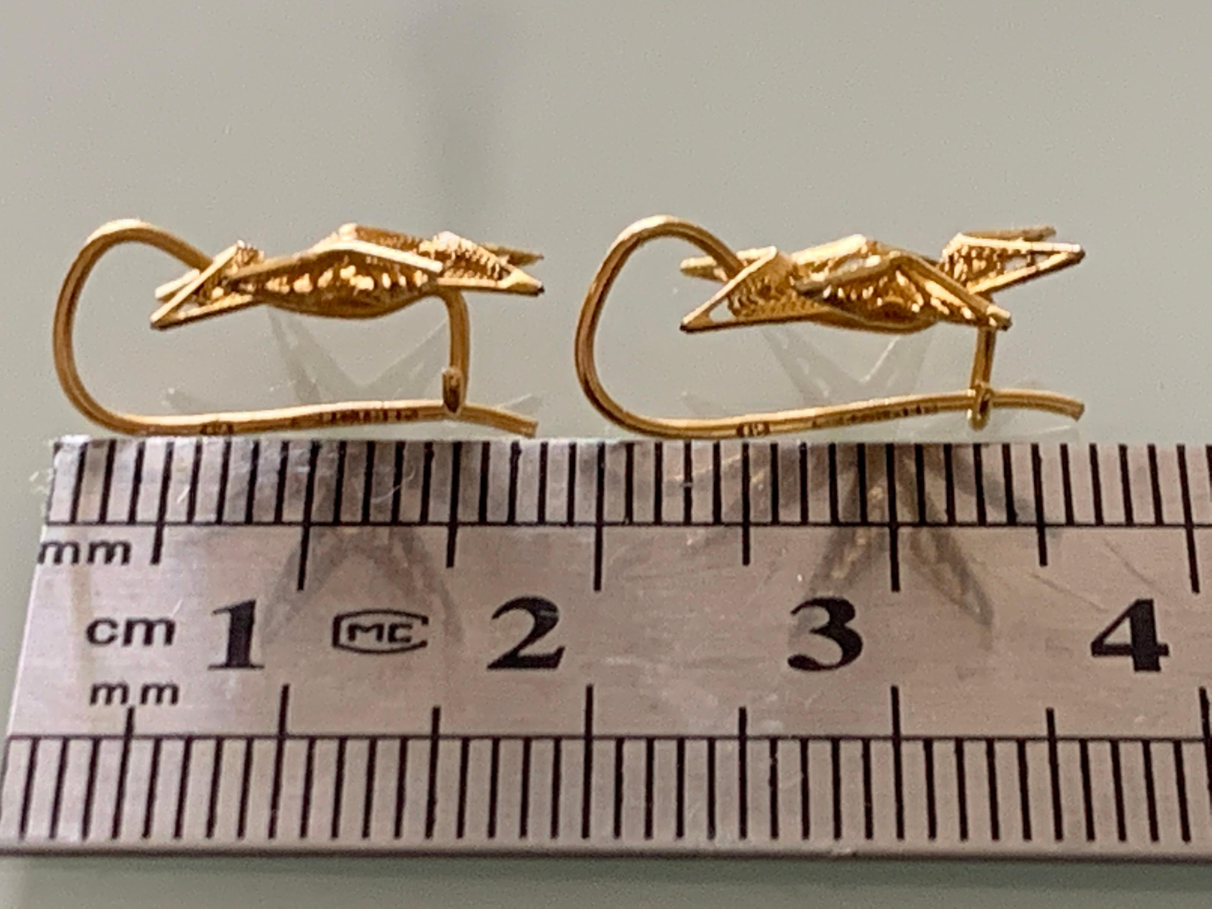 Collar y Pendientes Antiguos de Oro 750 18ct en venta 9