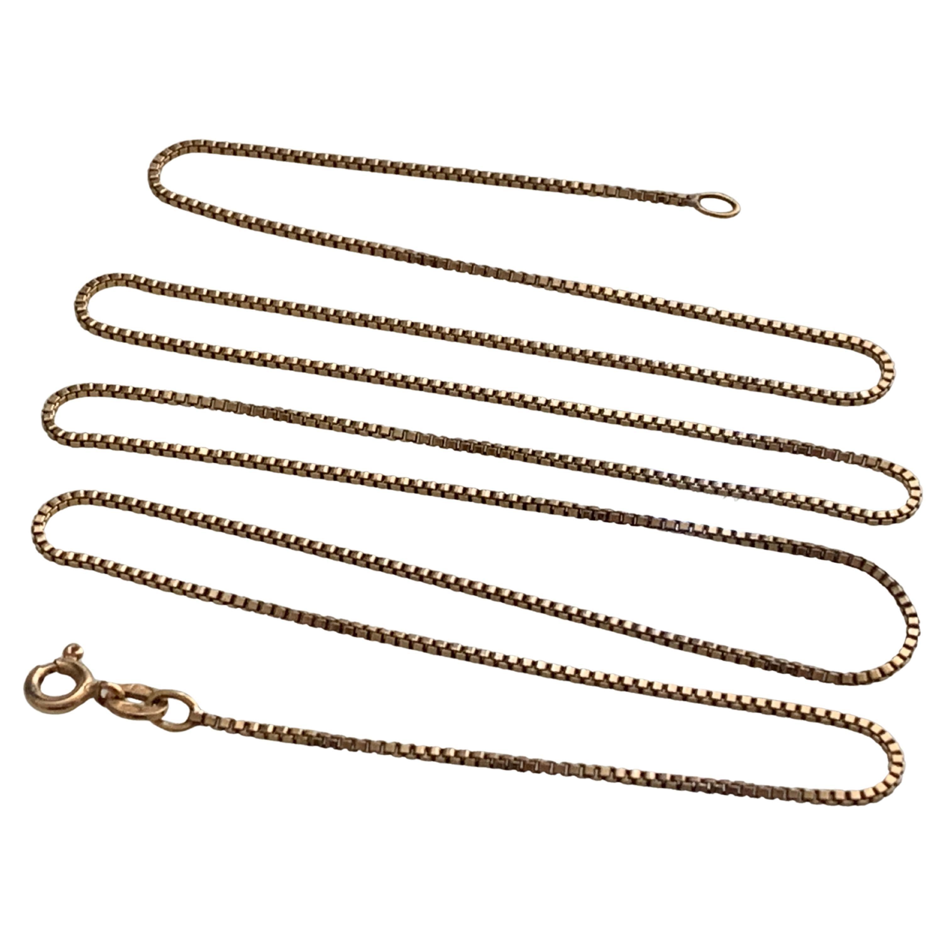 18ct 750 Gold Box 23.5" Chain 5.2 grams