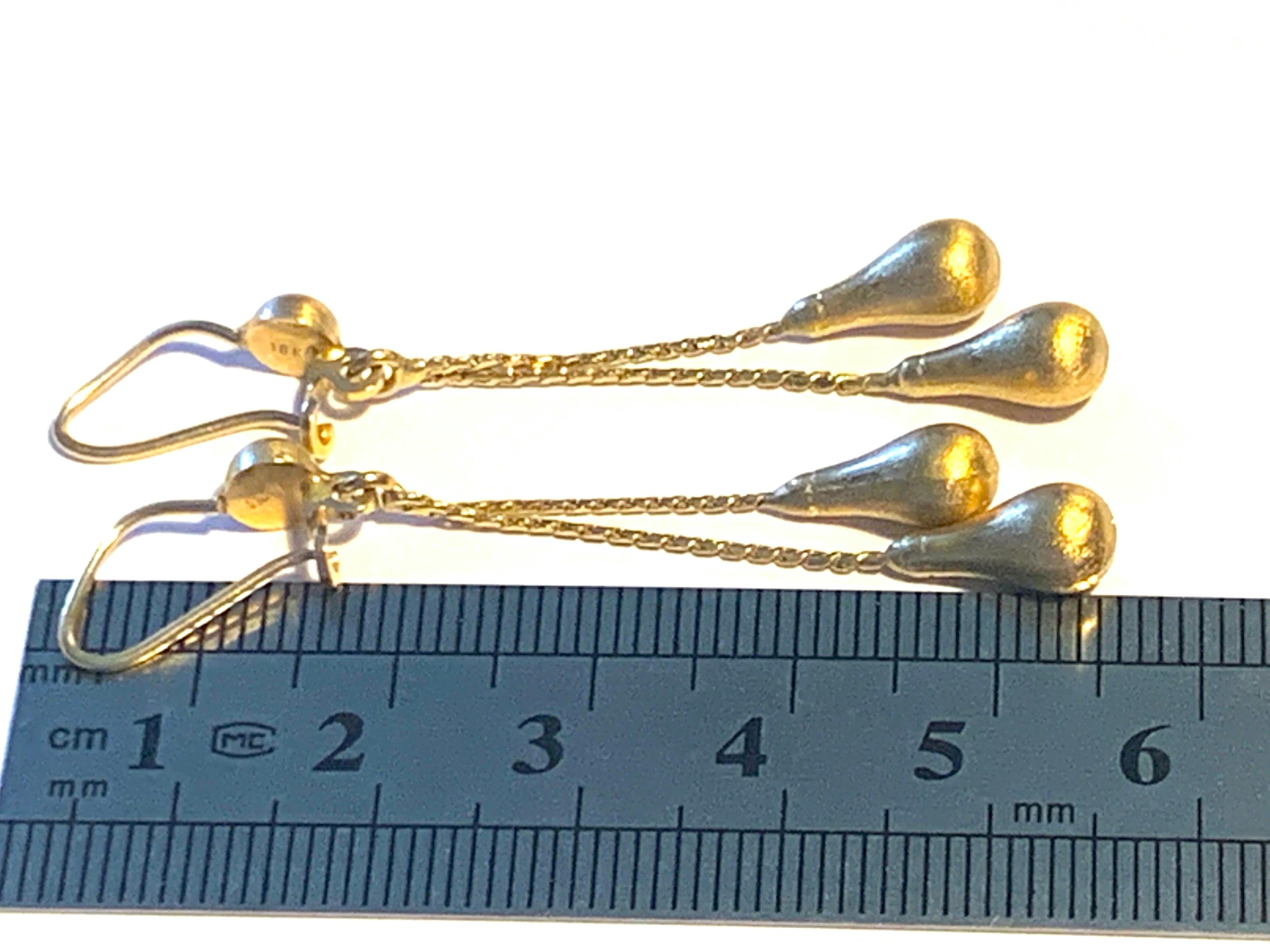 Artisan 18ct 750 Gold Earrings For Sale