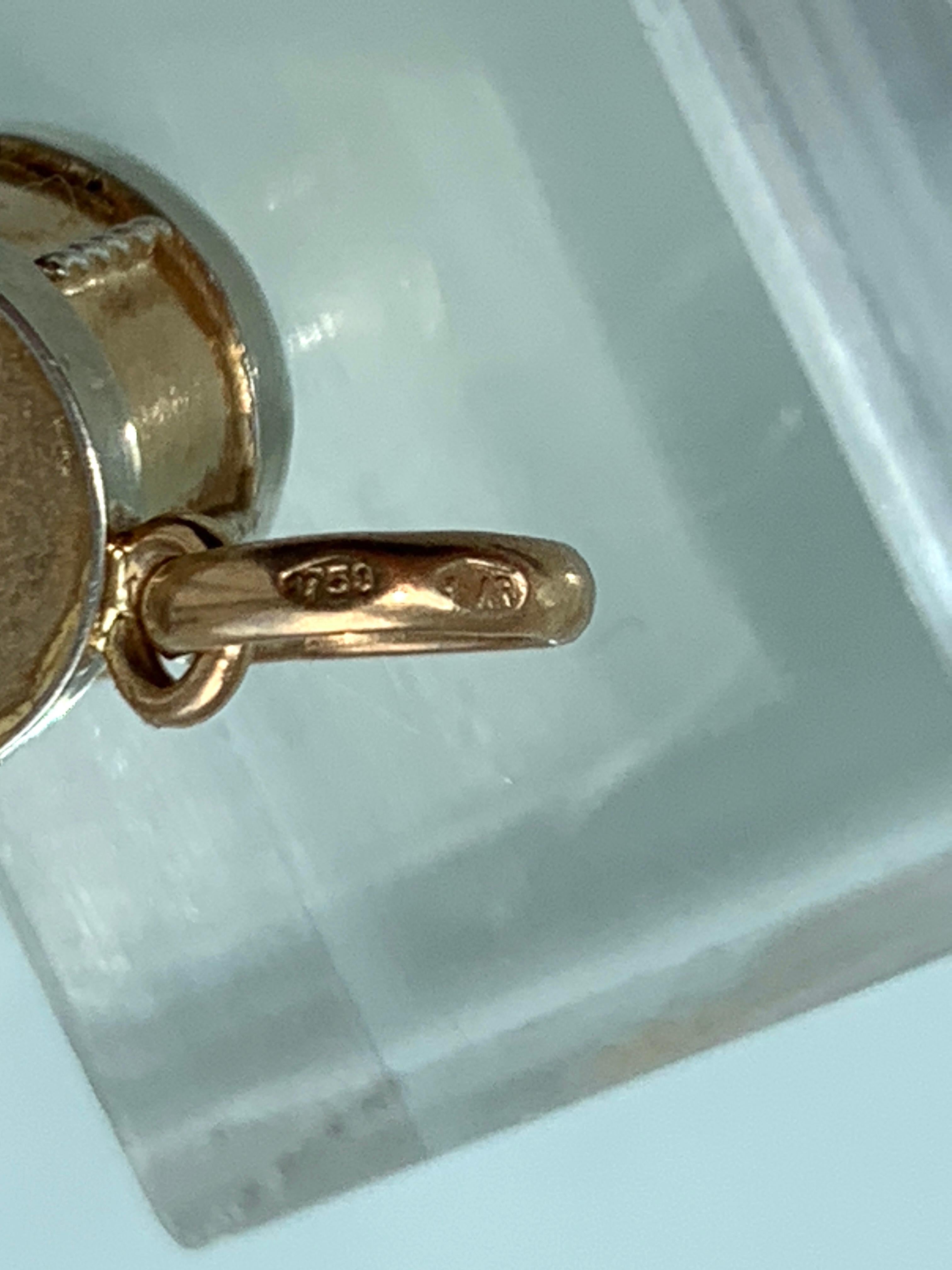 18ct 750 Gold Italian Drum Charm For Sale 4