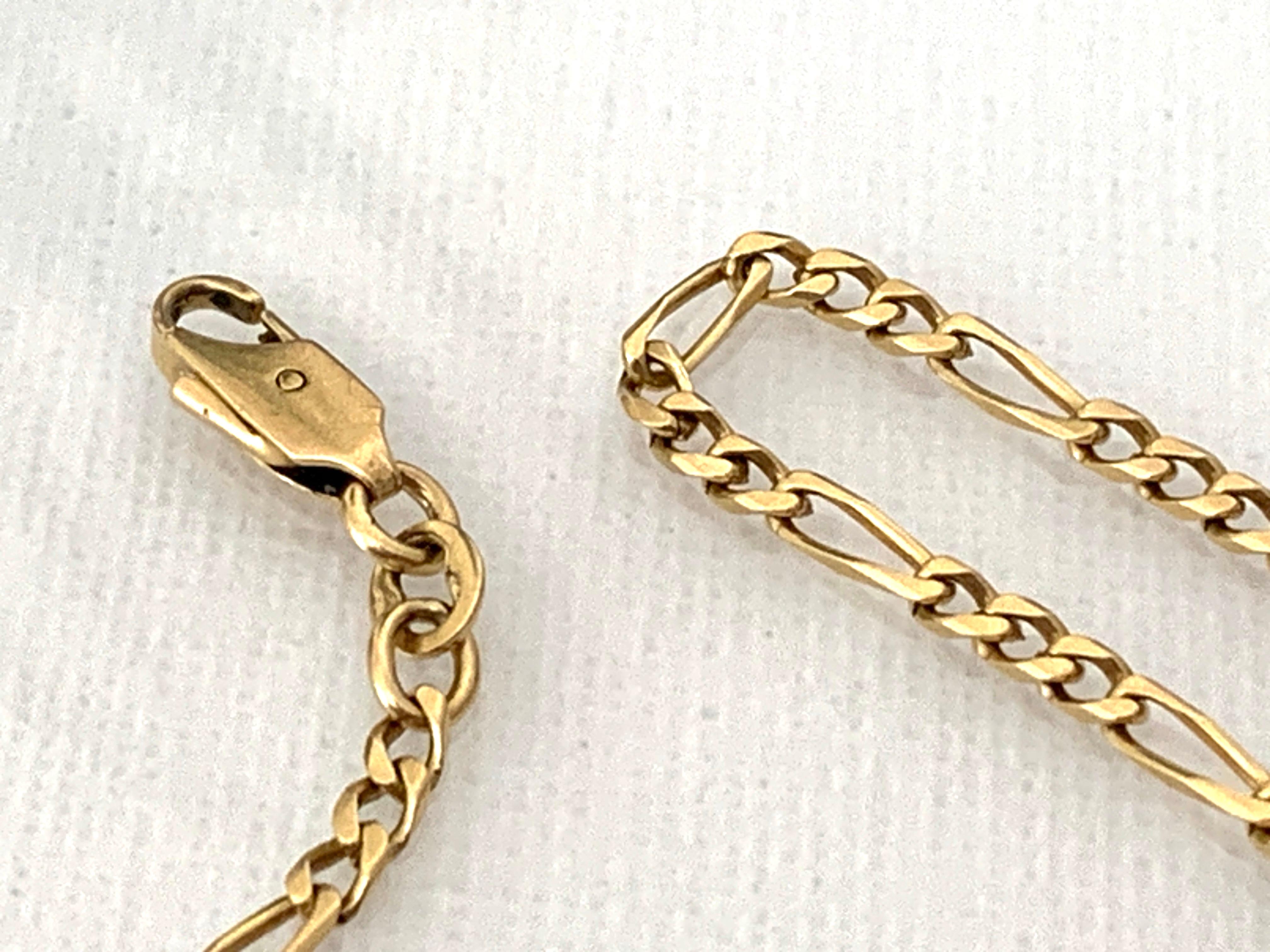 Bracelet figaro italien en or 18ct 750 Circa 1960 Unisexe en vente