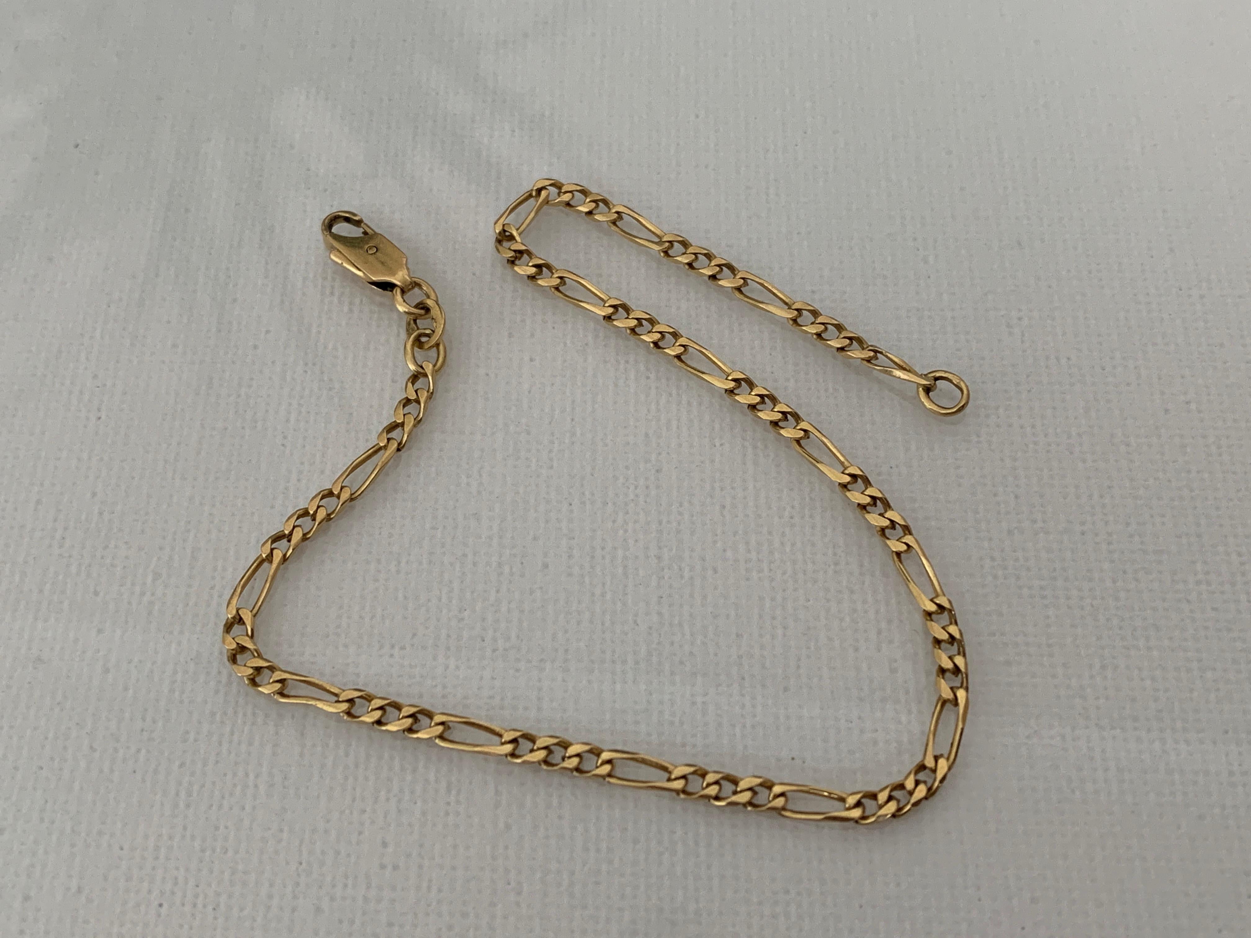 Bracelet figaro italien en or 18ct 750 Circa 1960 en vente 4