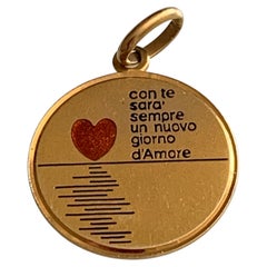 18ct 750 Gold Italian Love Pendant