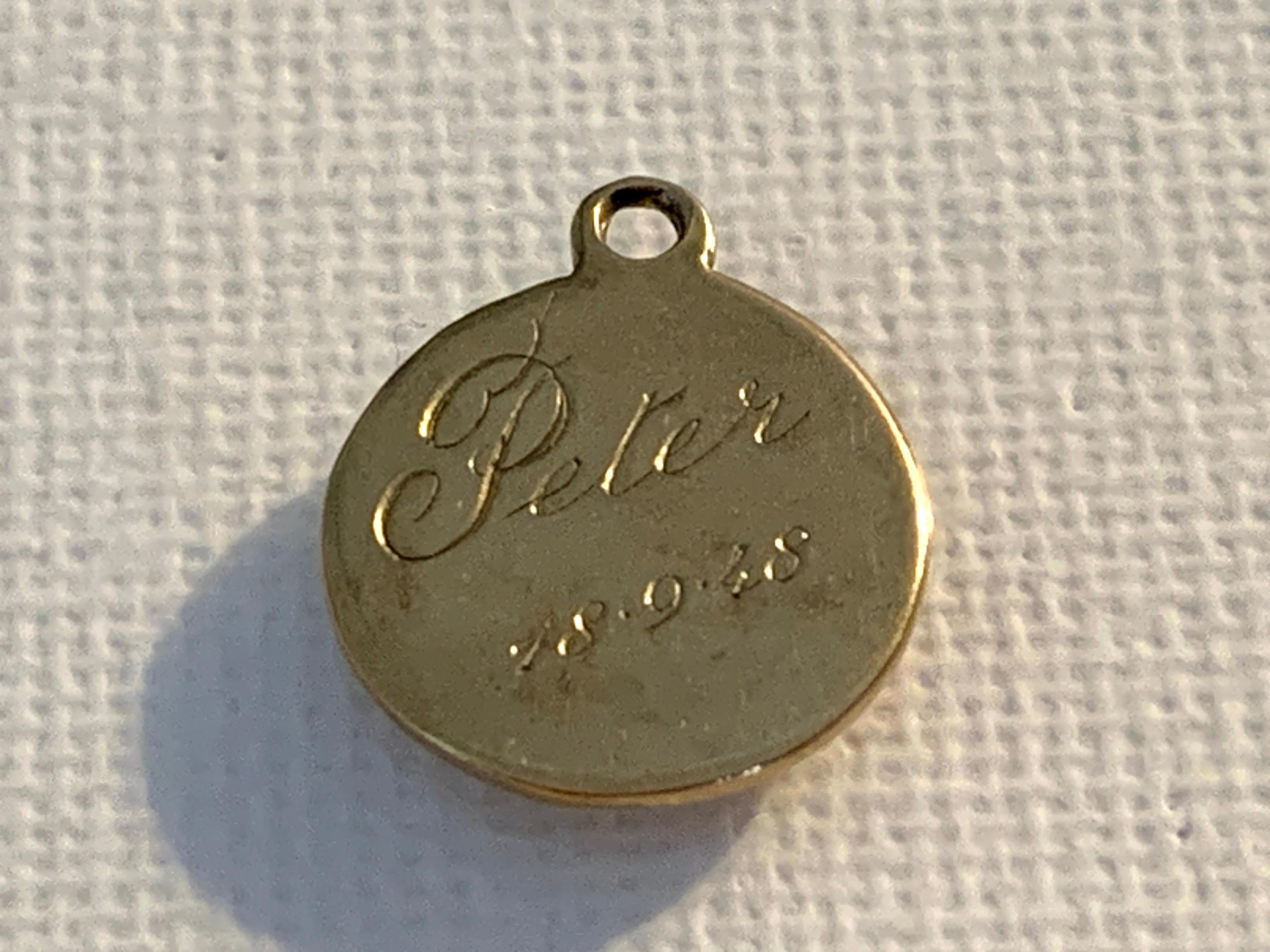 da uomo o donna Ciondolo religioso San Cristoforo in oro 18ct 750 in vendita