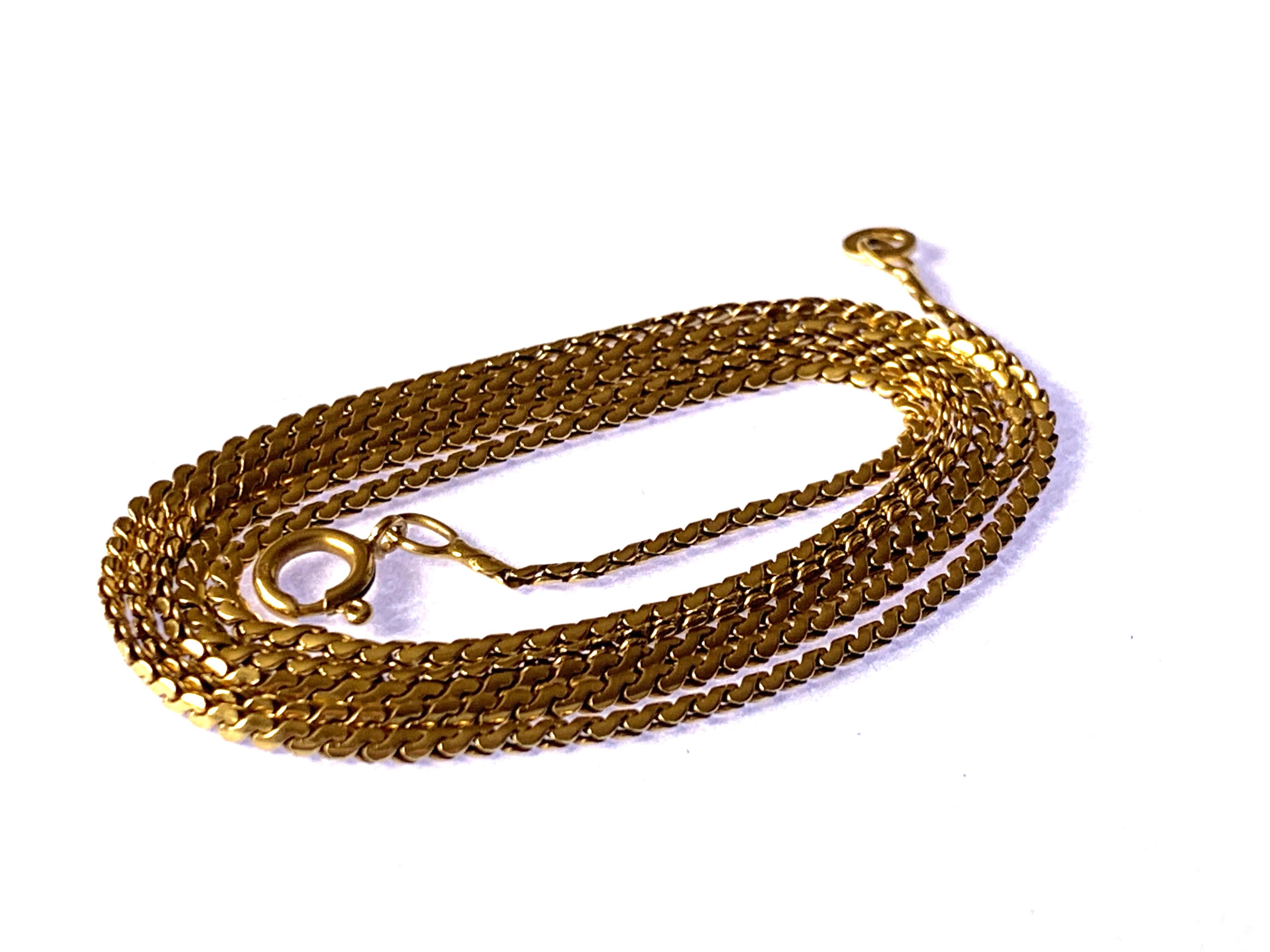 18ct 750 Gold Italian Vintage Necklace 
Weight Long Luxuriously smooth timeless Chain / Necklace
Double layered 