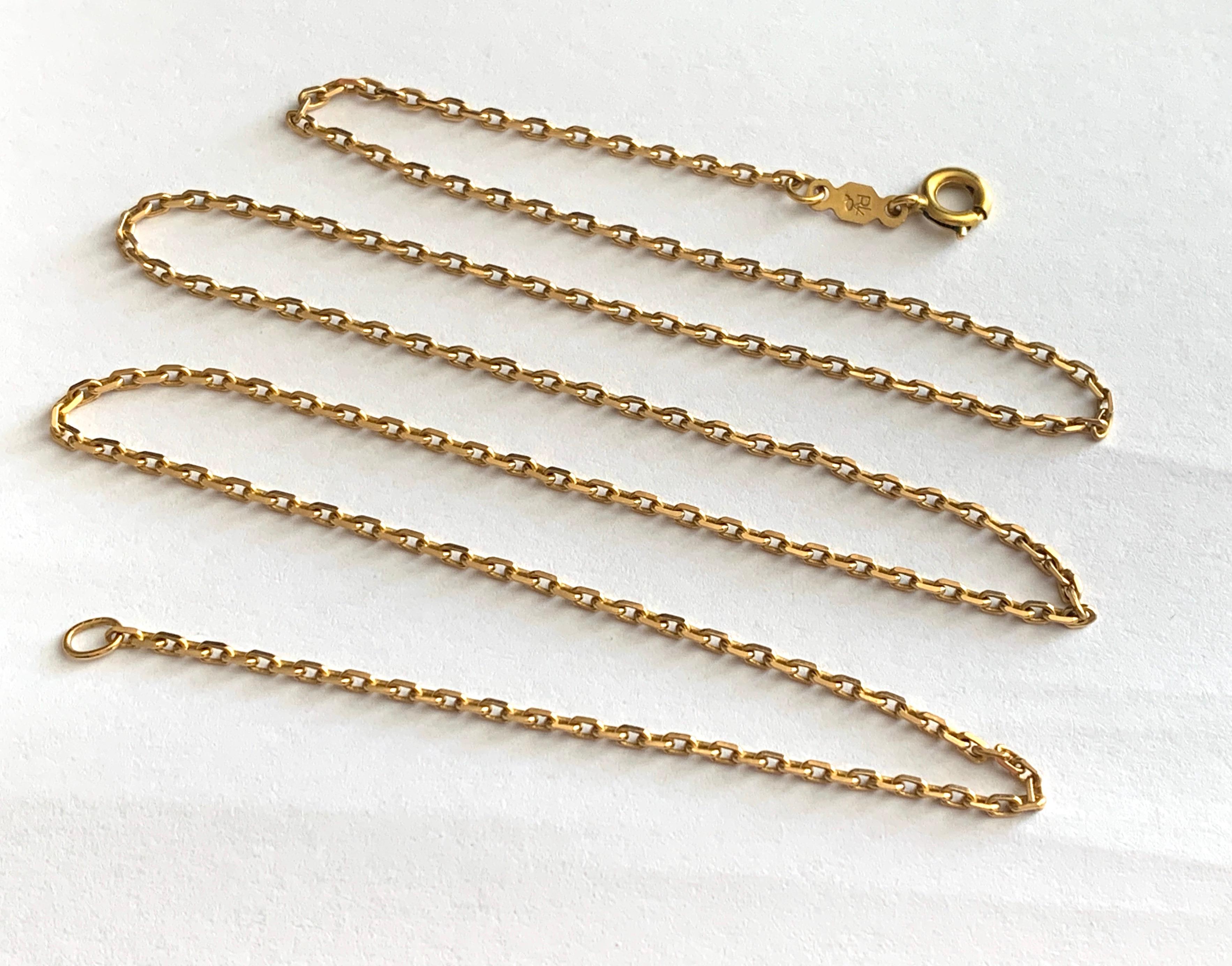 Rare Exquisite
18ct 750 Gold Chain 
Length - 20.5 Inches
Thickness 1.5 mm (millimeters) approx.
Weight 5.44 grams
Stamped 