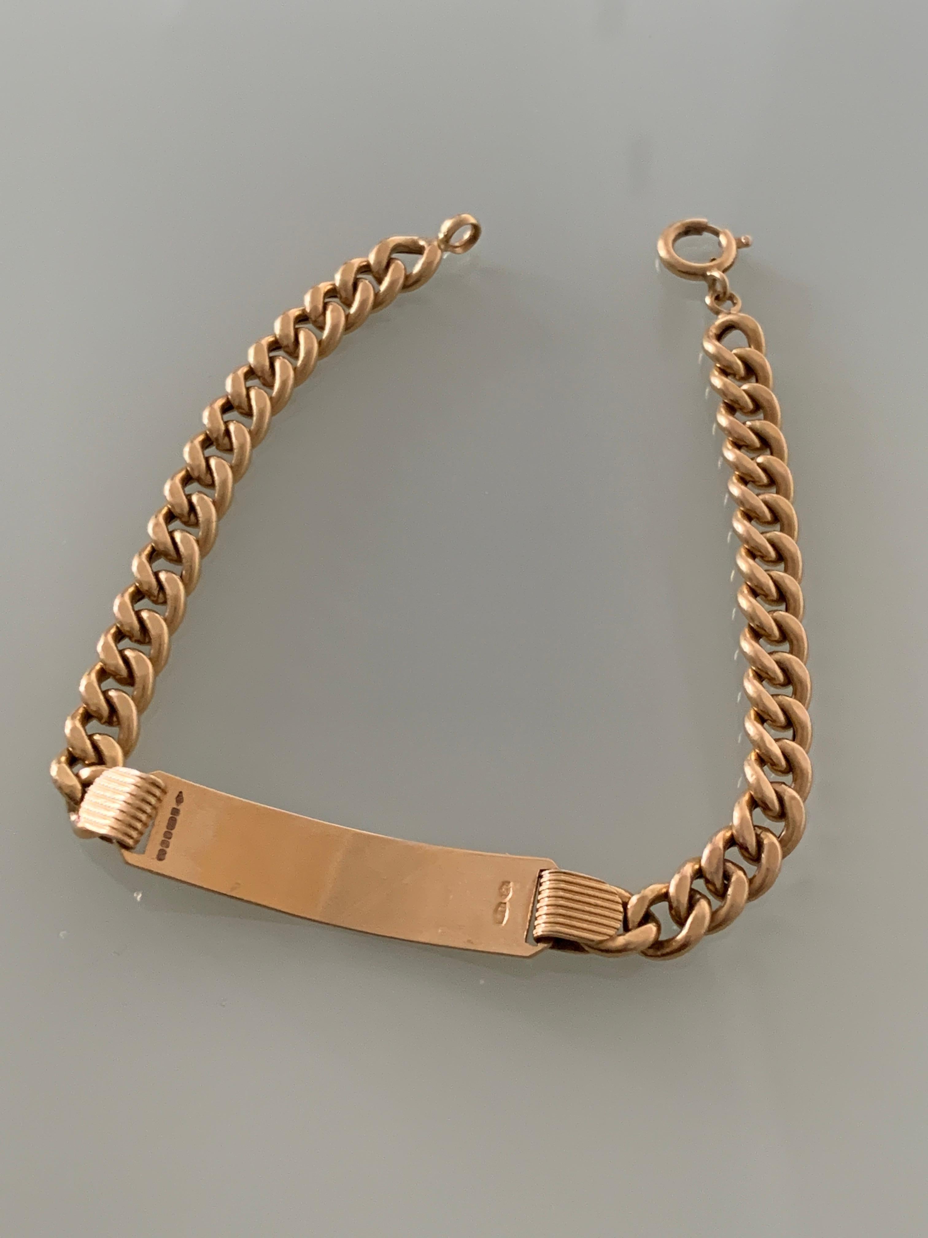 Bracelet d'identité italienne vintage en or 18 carats 750 Bon état - En vente à London, GB