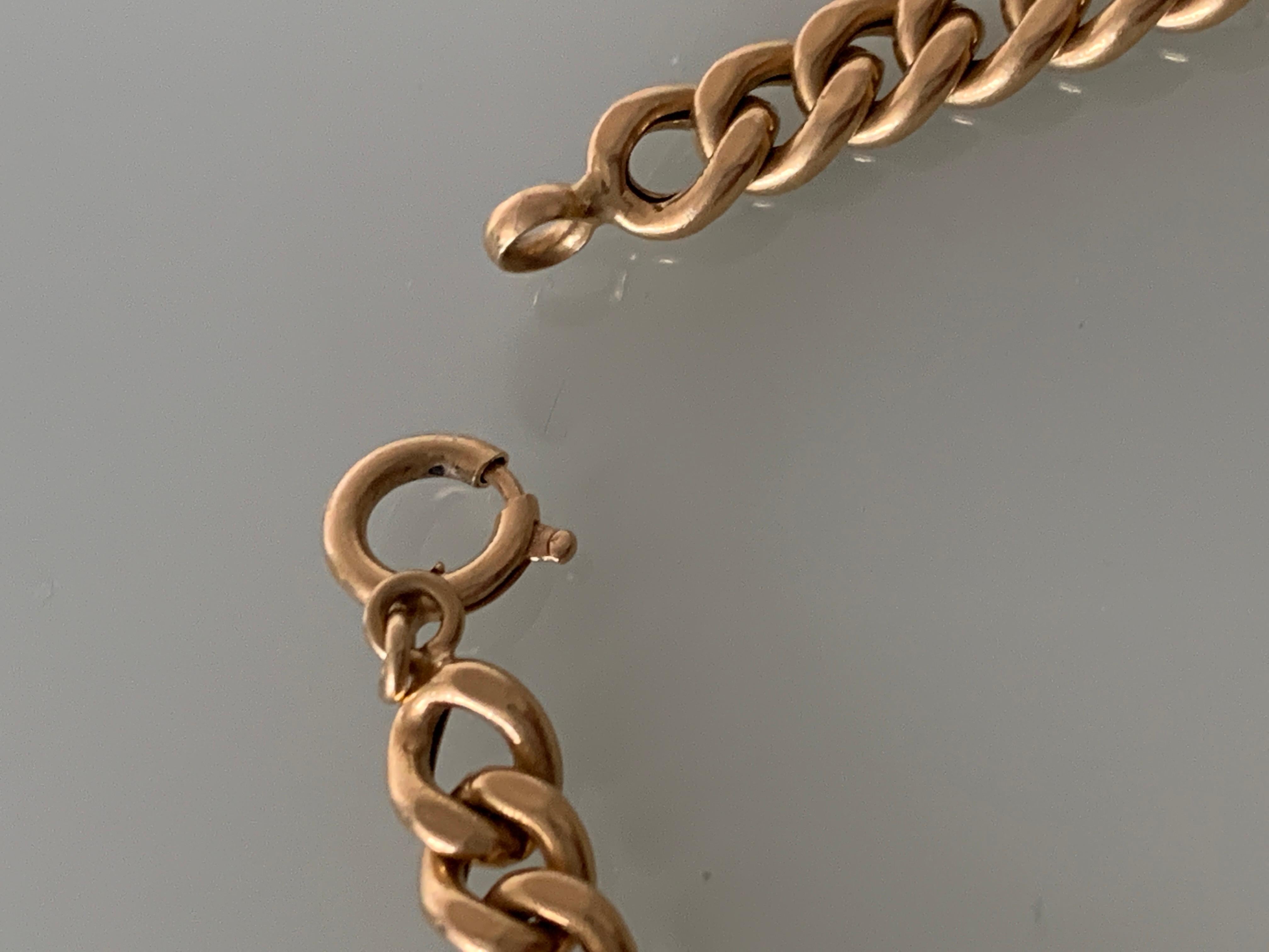 Women's or Men's 18ct 750 Italian Gold Vintage Identity Bracelet For Sale