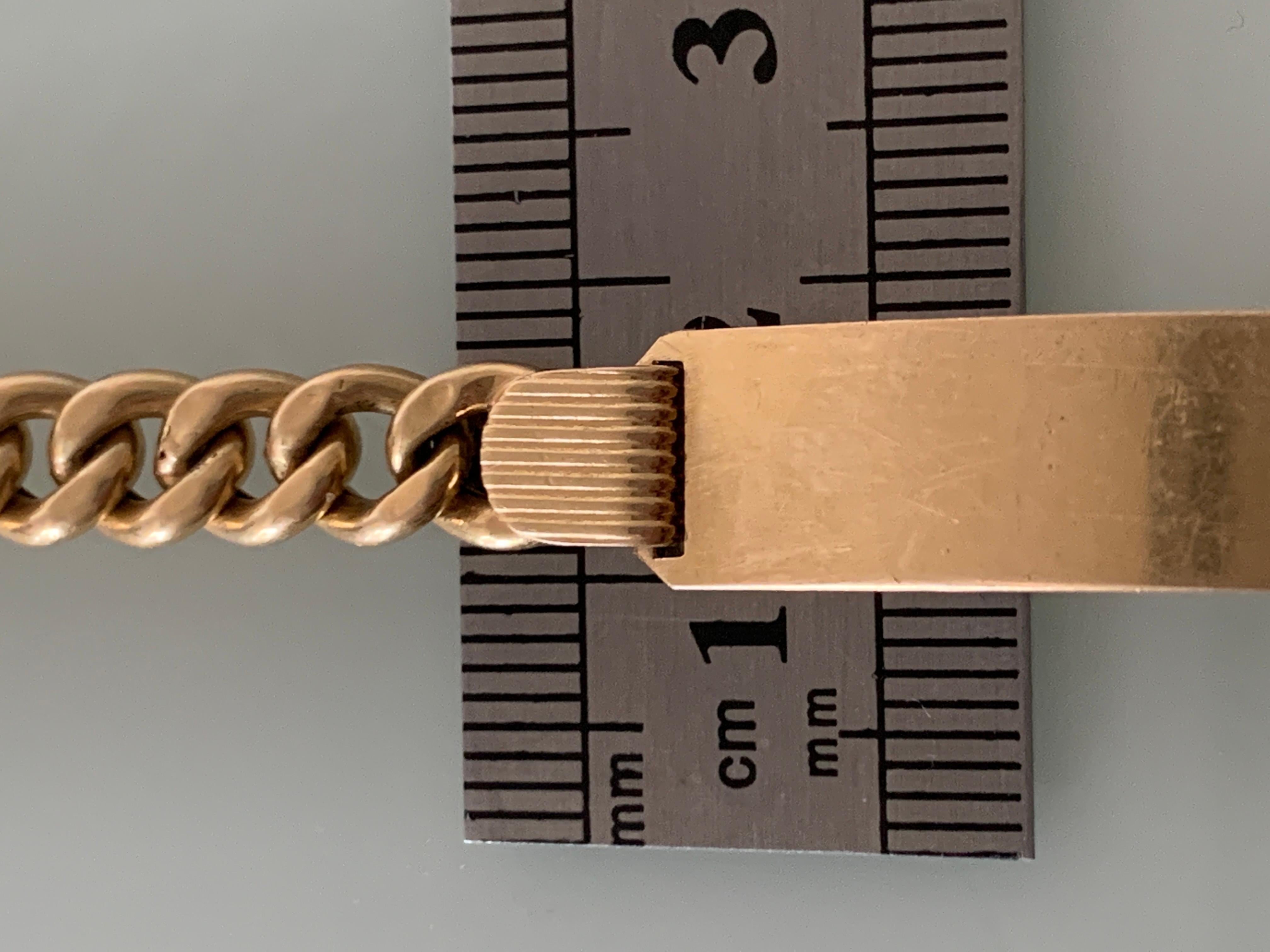 18ct 750 Italian Gold Vintage Identity Bracelet In Good Condition For Sale In London, GB