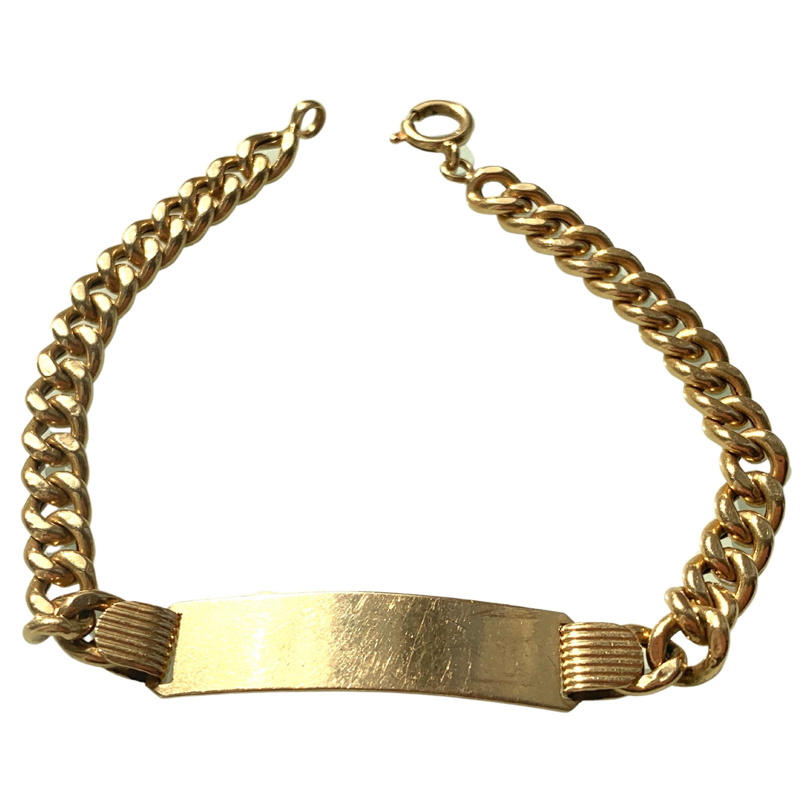 18ct 750 Italian Gold Vintage Identity Bracelet