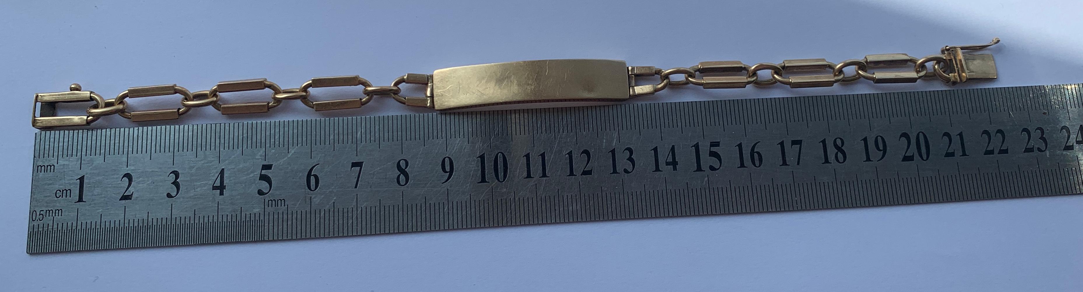 18ct 750 Vintage Gold Identity Bracelet  For Sale 5