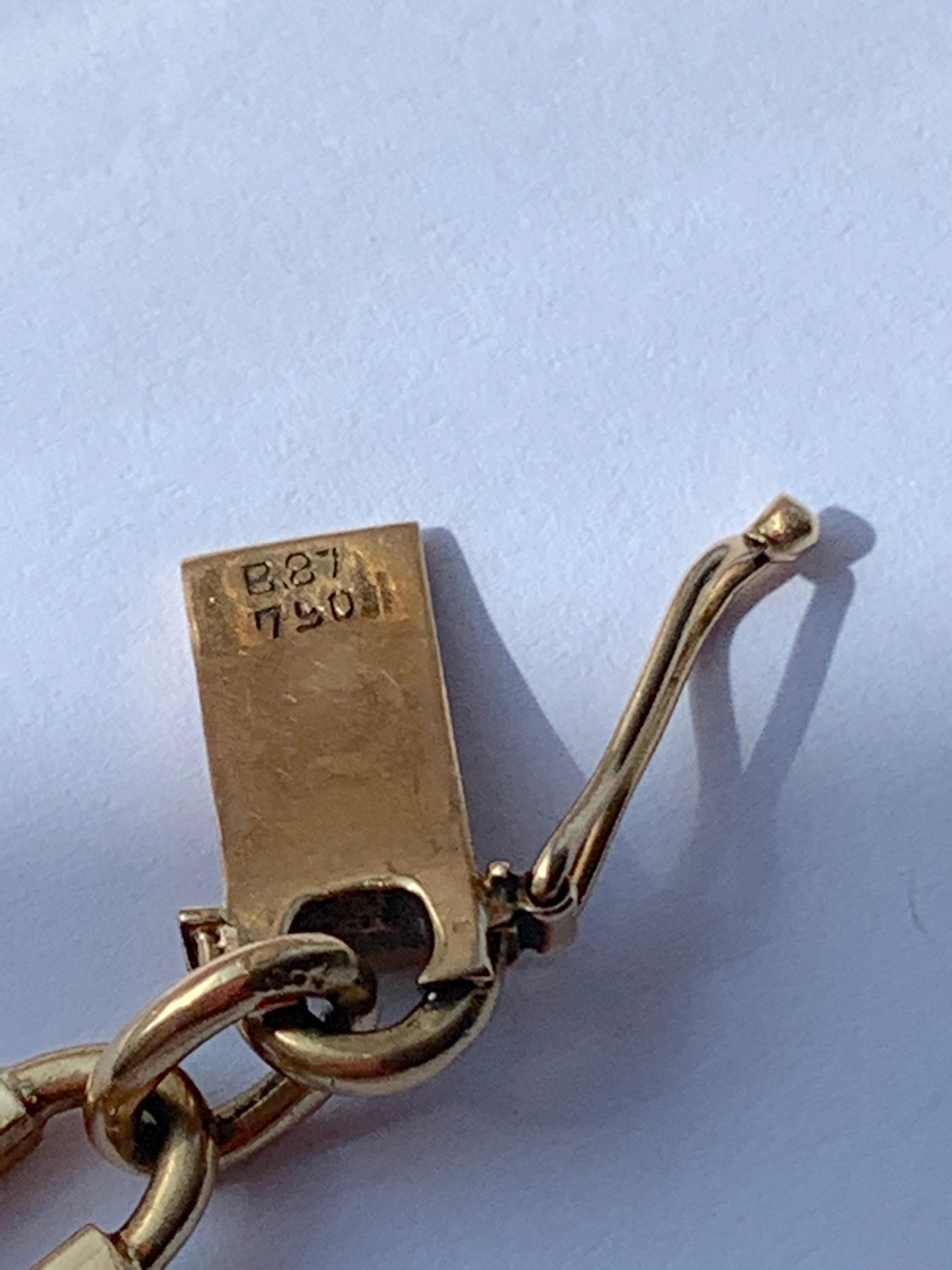 Women's or Men's 18ct 750 Vintage Gold Identity Bracelet  For Sale