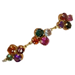 18ct & 9ct Yellow Gold Bracelet Set With Multi Colour Gemstones