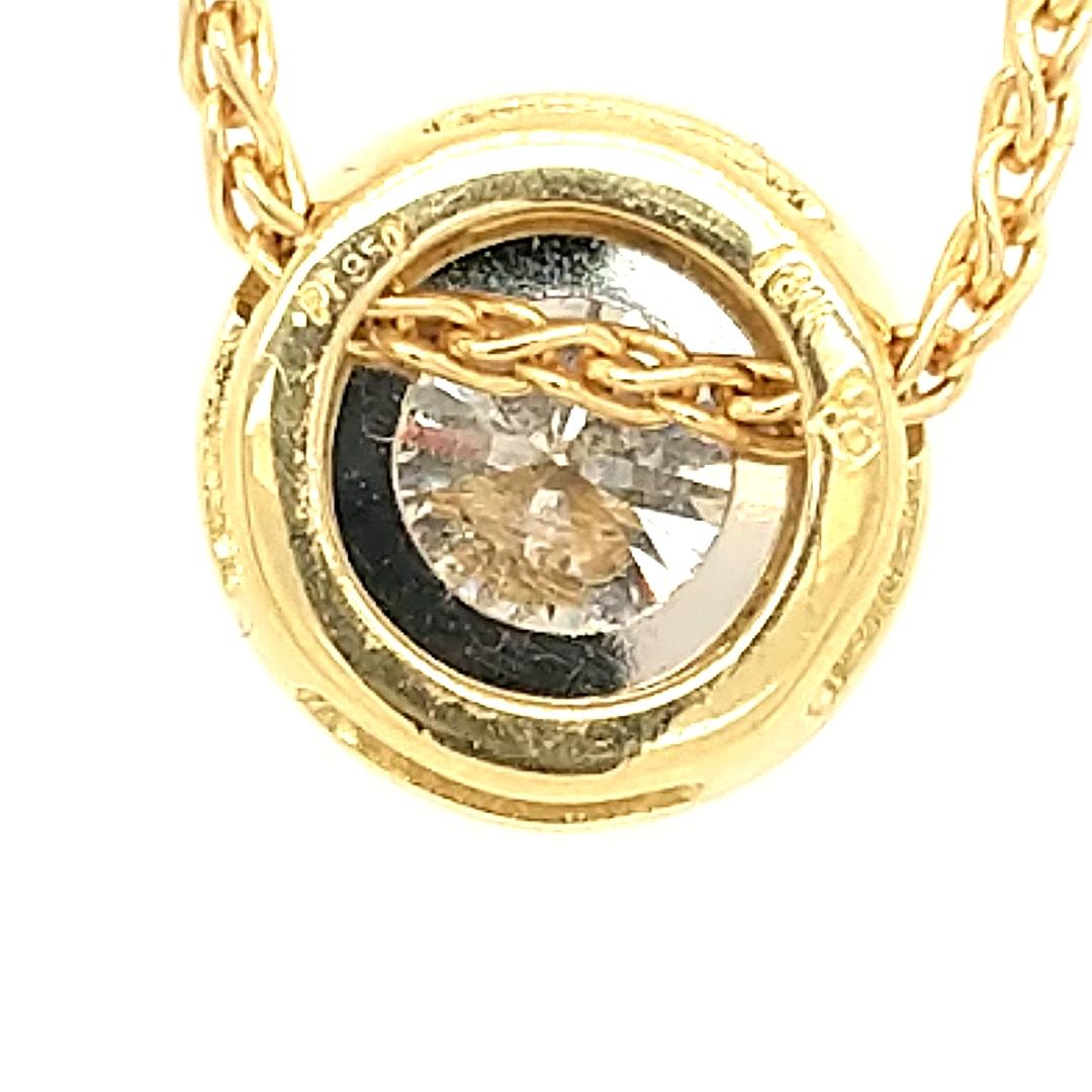 Women's or Men's 1.8 Carat Diamond and 18 Karat Gold Platinum Necklace For Sale
