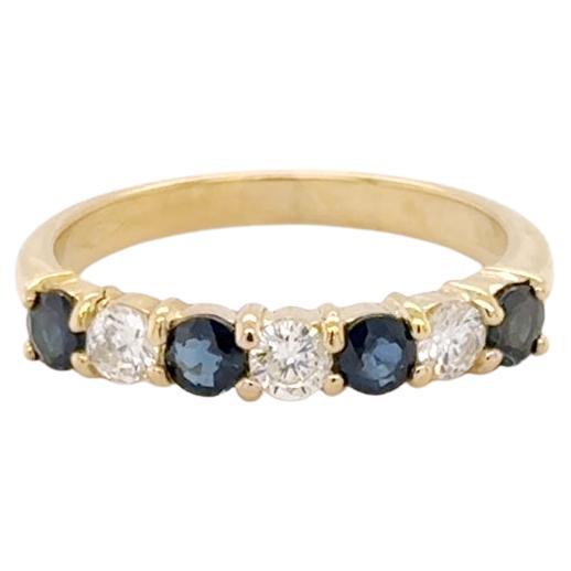 18ct Diamond & Blue Sapphire Classic Eternity Ring