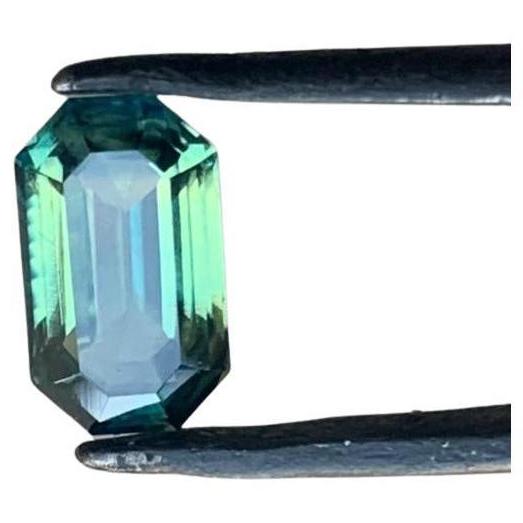 1.8ct Emerald Cut LOUPE CLEAN Natural Teal Blue Sapphire Gemstone For Sale 1