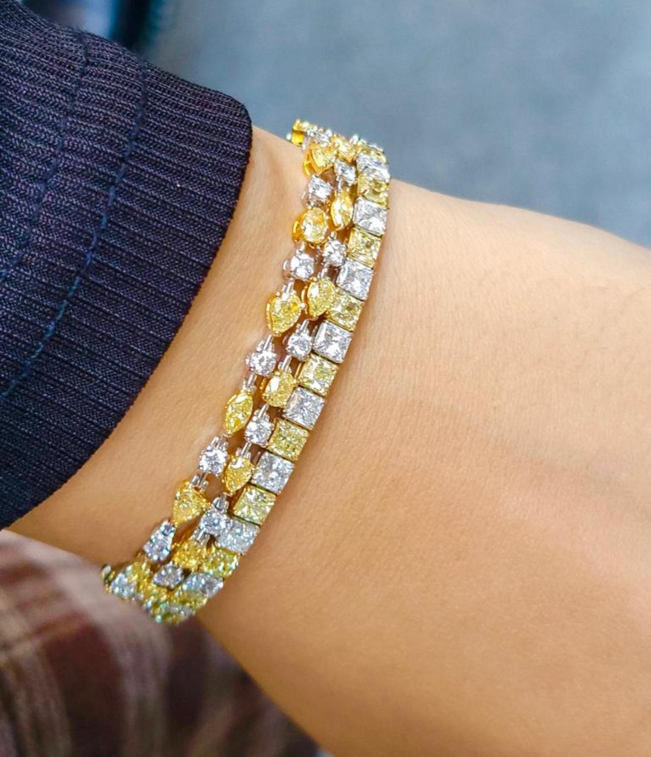 yellow diamond tennis bracelet