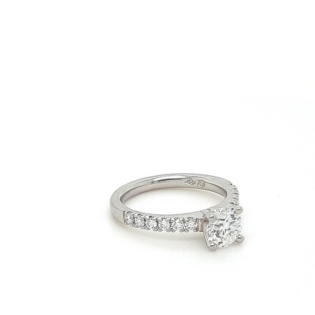 Women's 18Ct GIA White Gold Diamond Tiffany Style Engagement Ring