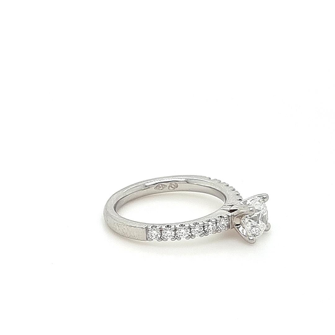 18Ct GIA White Gold Diamond Tiffany Style Engagement Ring 1