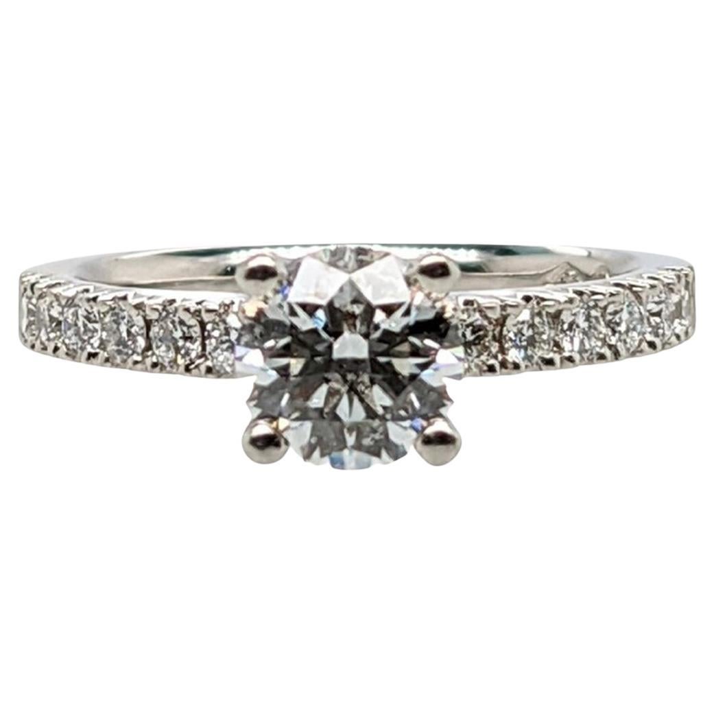 18Ct GIA White Gold Diamond Tiffany Style Engagement Ring