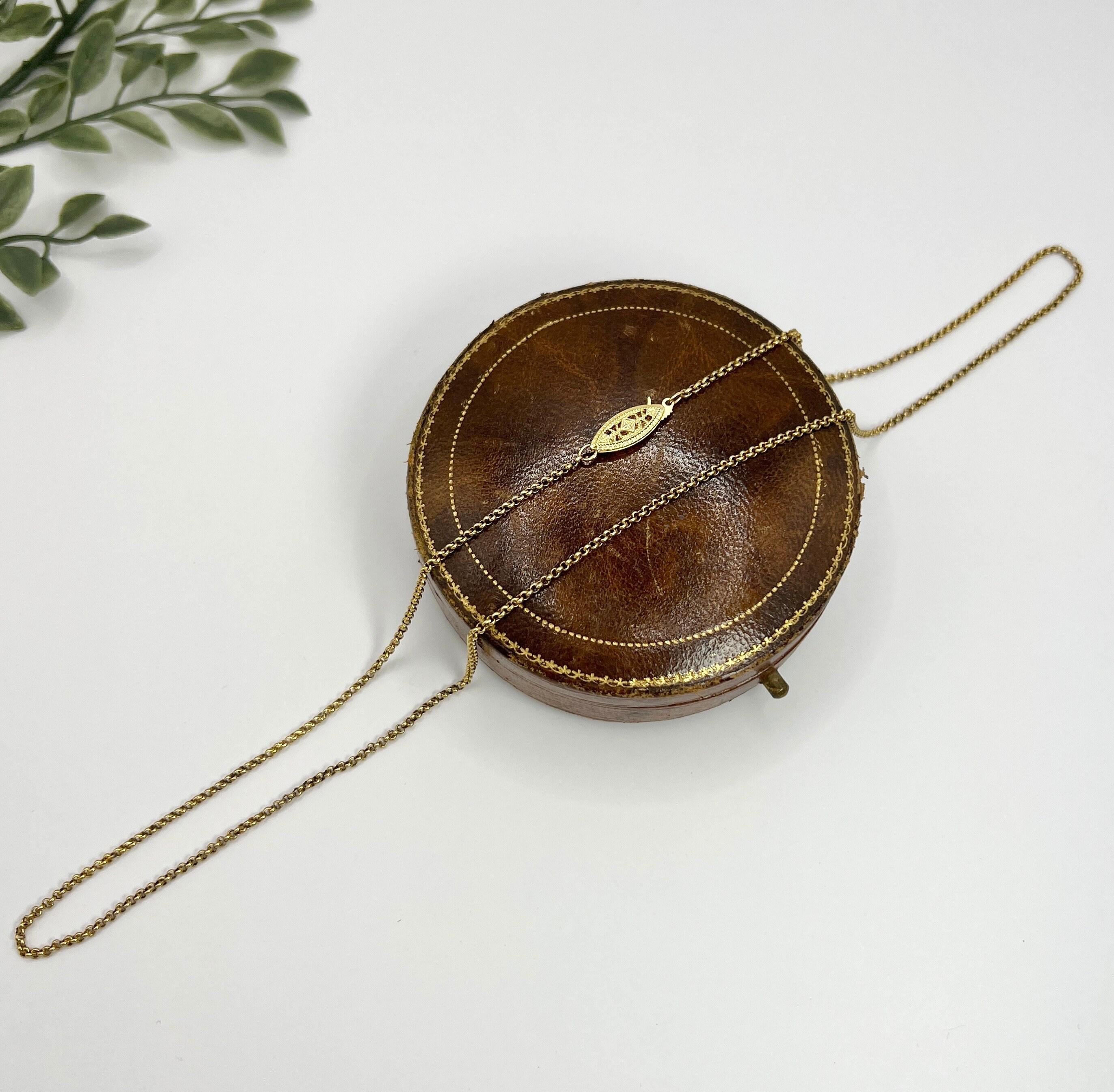 Chaîne Blecher en or 18ct des années 1920 à maillons ovales et ronds, fermoir en filigrane Unisexe en vente
