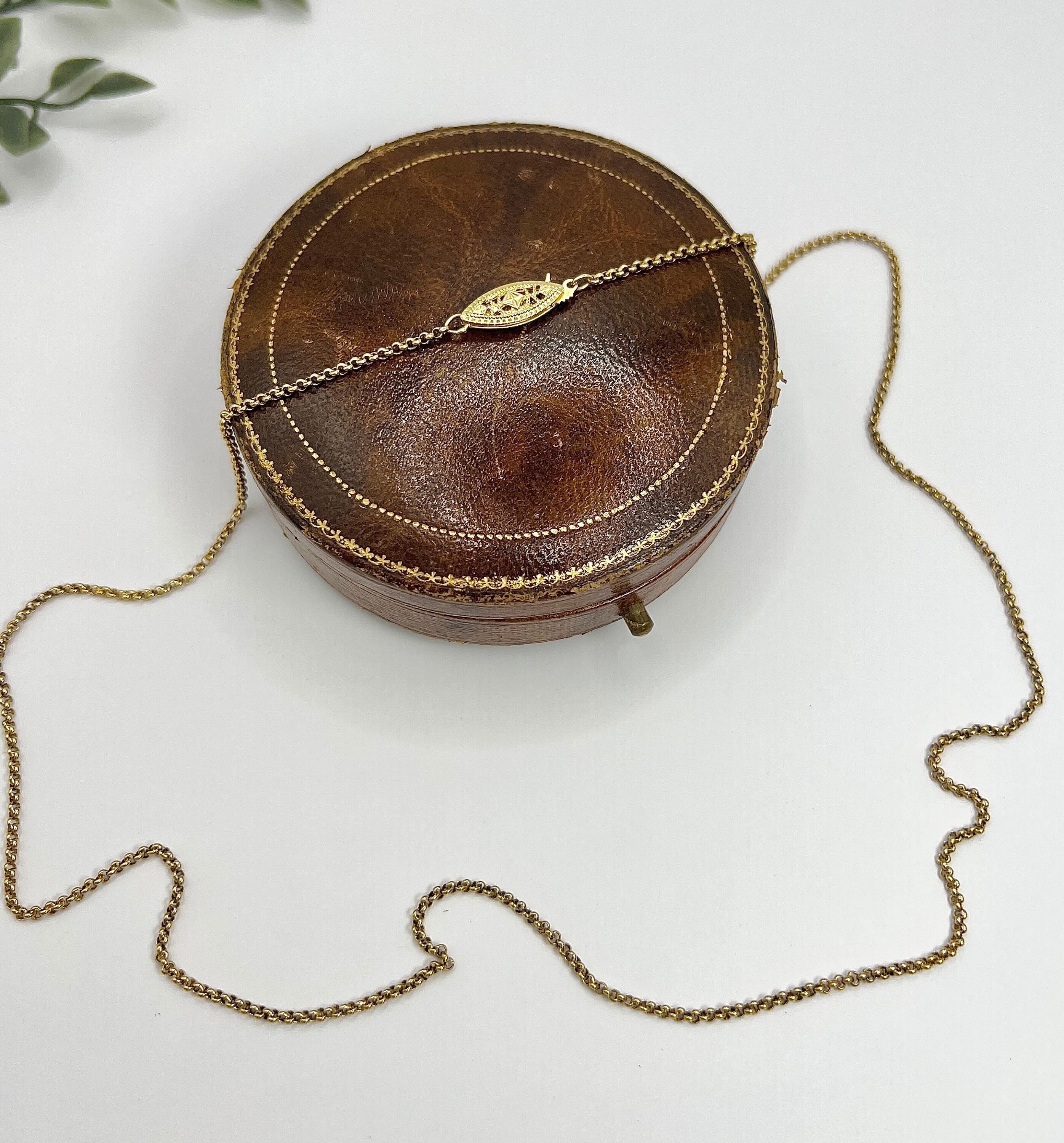 Chaîne Blecher en or 18ct des années 1920 à maillons ovales et ronds, fermoir en filigrane en vente 1