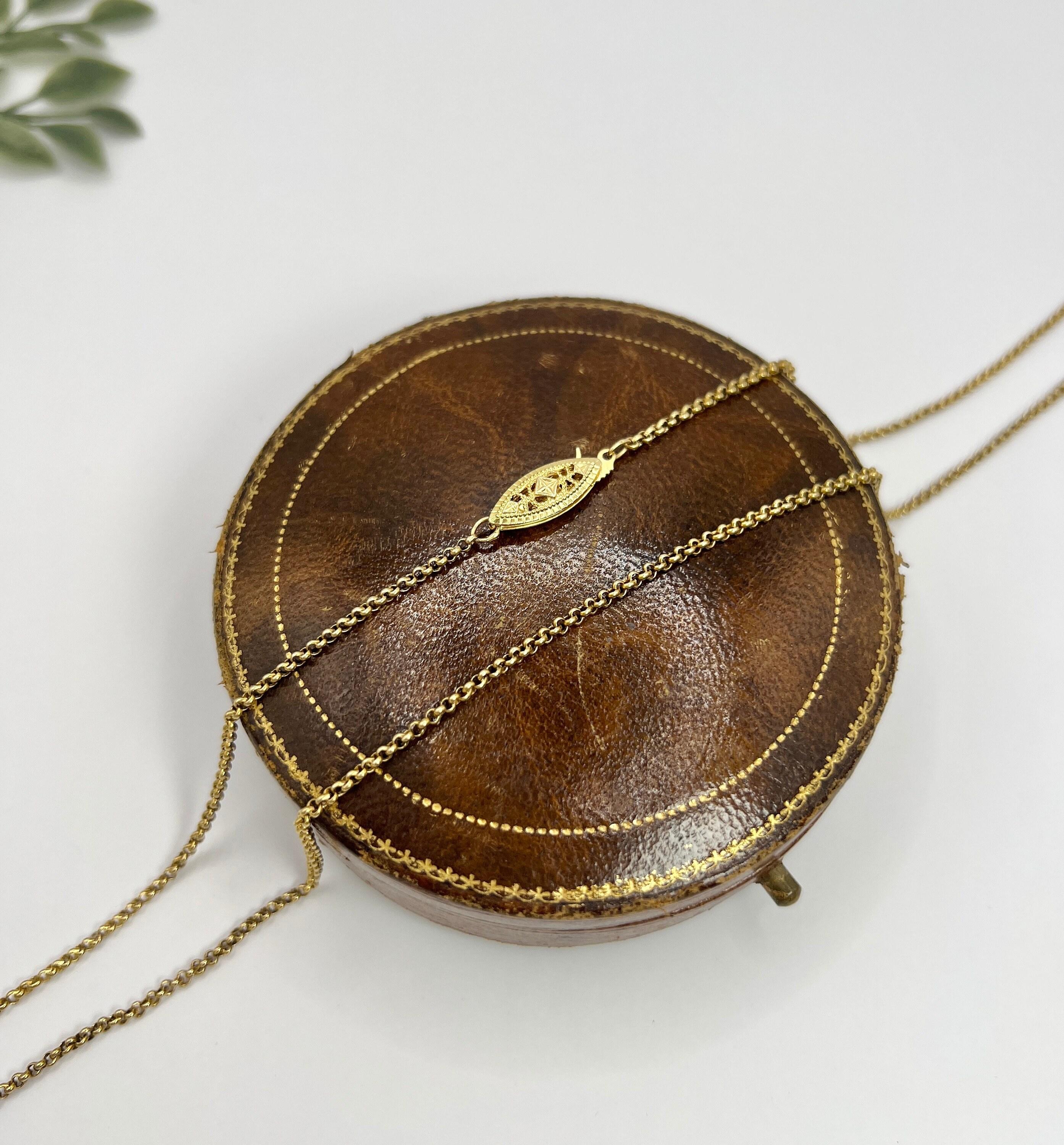 Chaîne Blecher en or 18ct des années 1920 à maillons ovales et ronds, fermoir en filigrane en vente 4