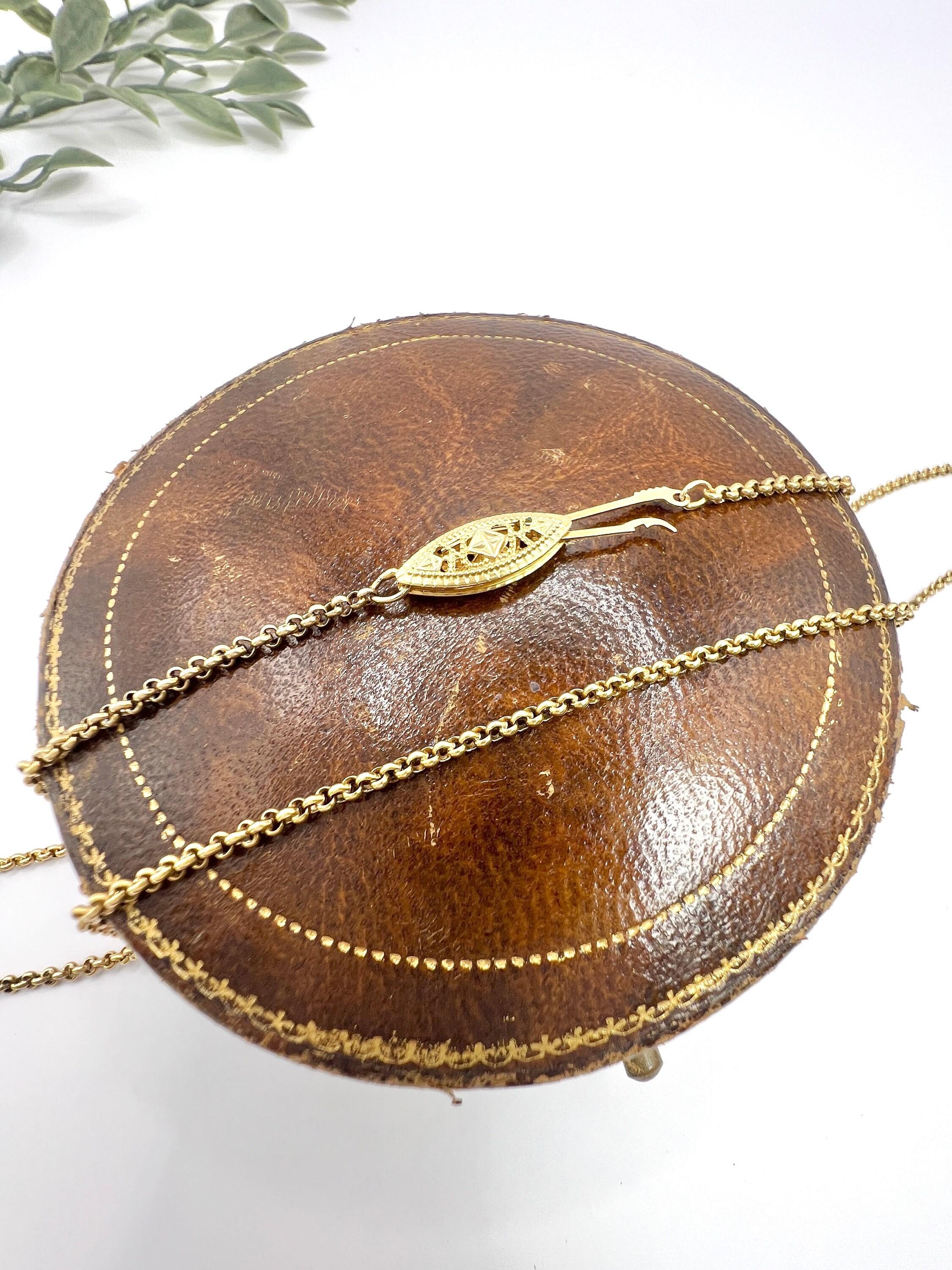 Chaîne Blecher en or 18ct des années 1920 à maillons ovales et ronds, fermoir en filigrane en vente 5