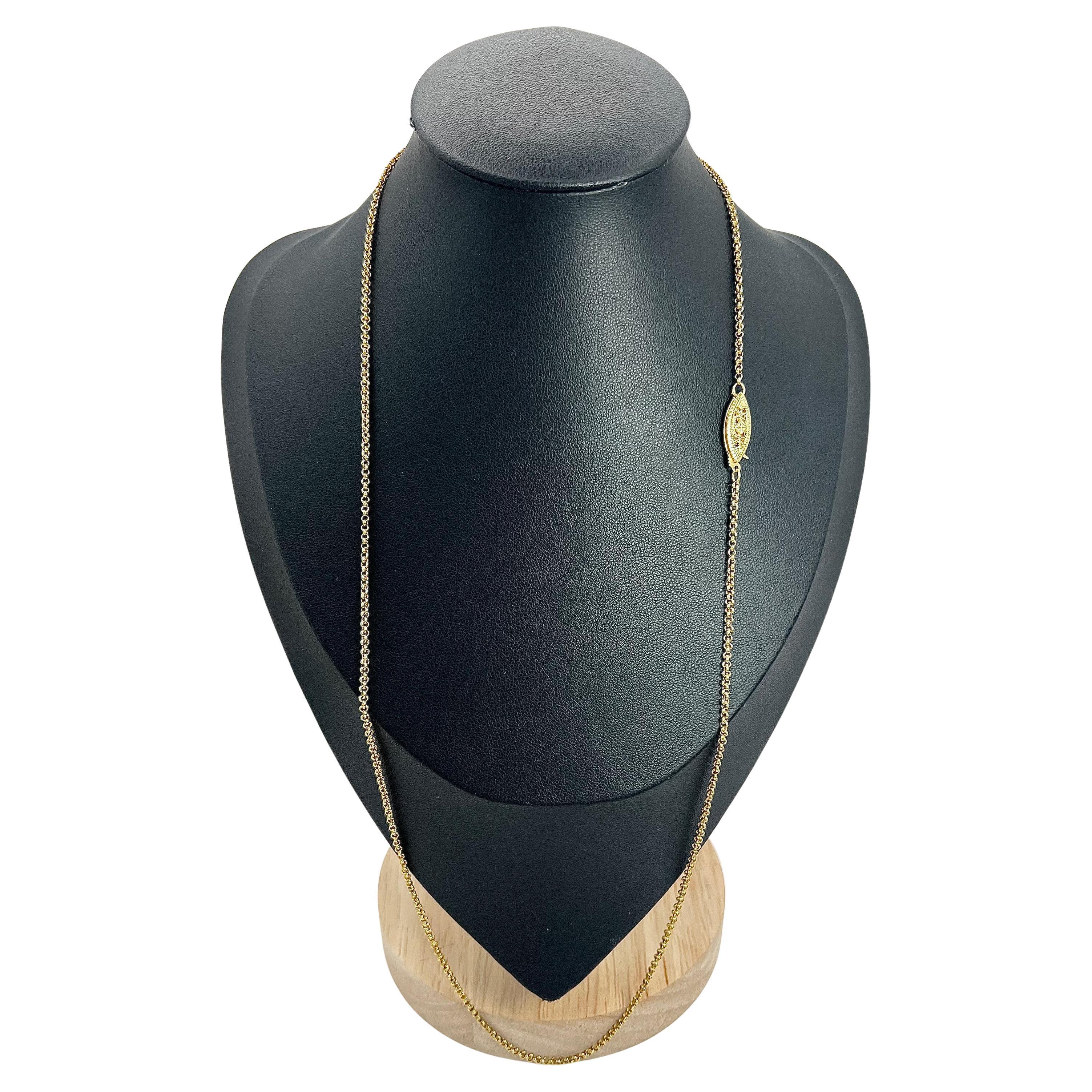 Chaîne Blecher en or 18ct des années 1920 à maillons ovales et ronds, fermoir en filigrane