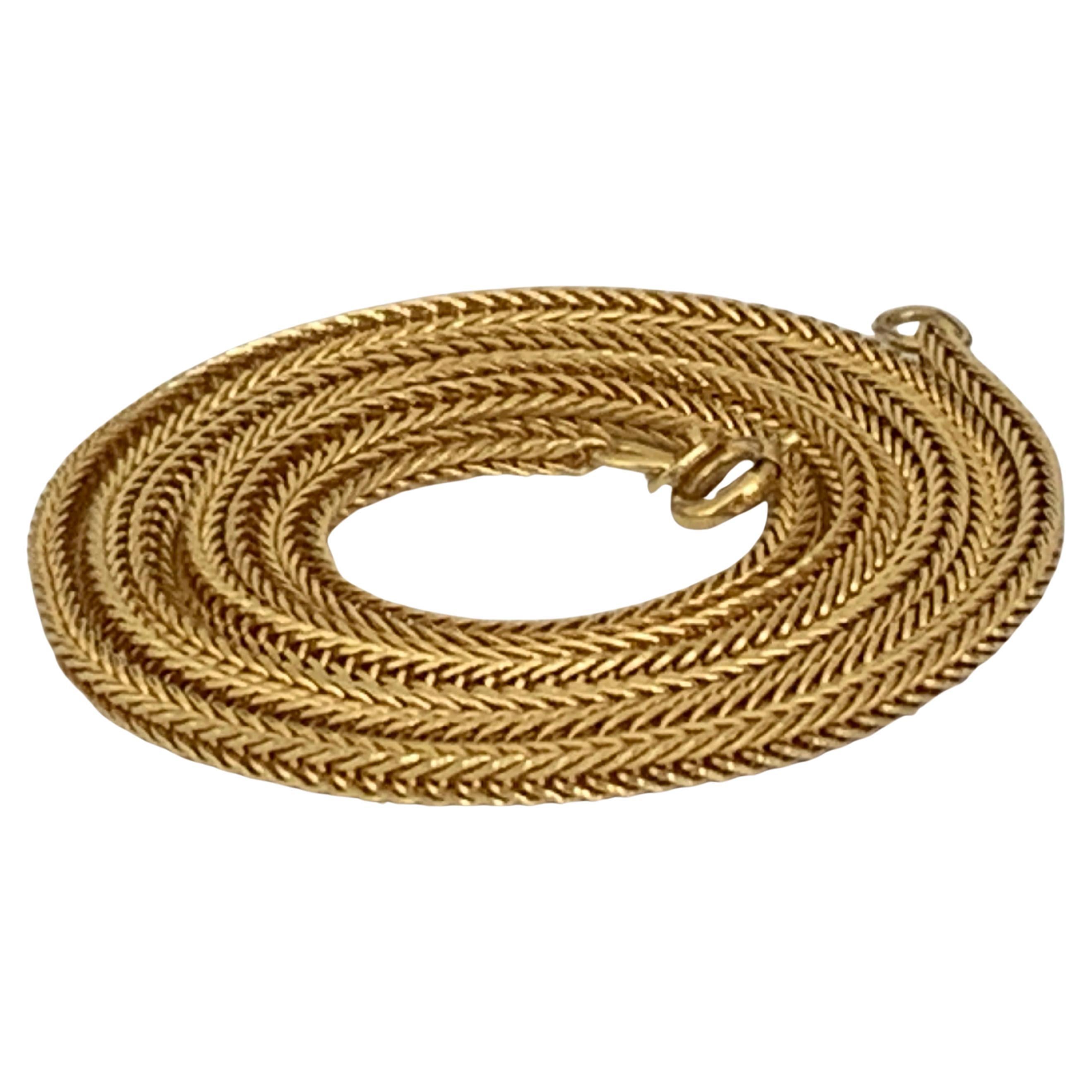 18ct Gold 27 .5" Inch Byzantine Design Necklace 1970s