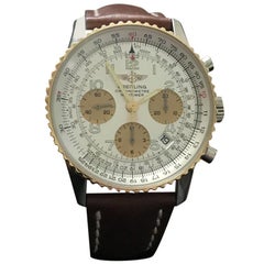 Used 18Ct Gold and Steel Breitling Navitimer D23322 Wristwatch, Full Set Box Papers