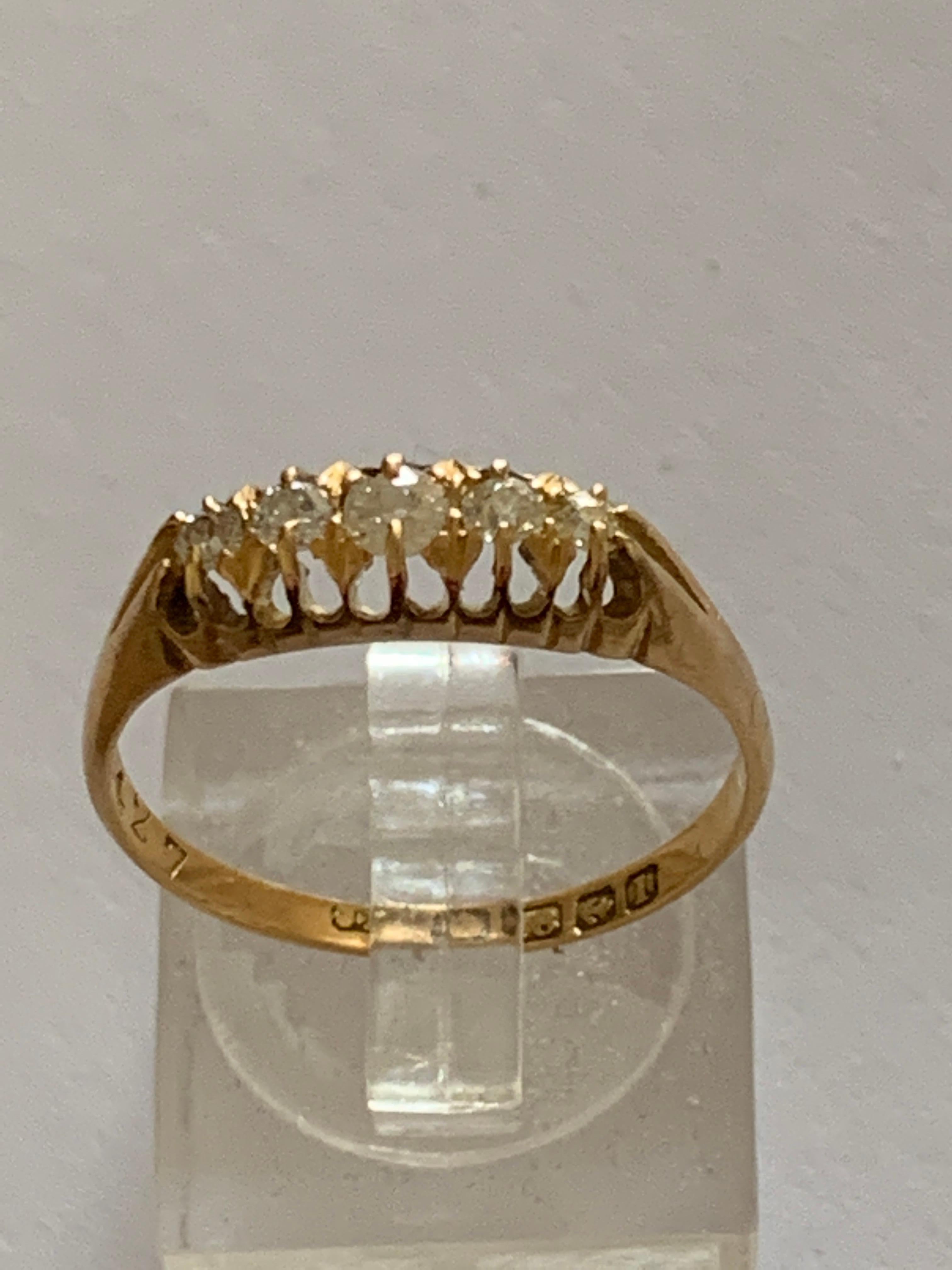 Old Mine Cut 18ct Gold Antique 0.33 Carat diamond Ring For Sale