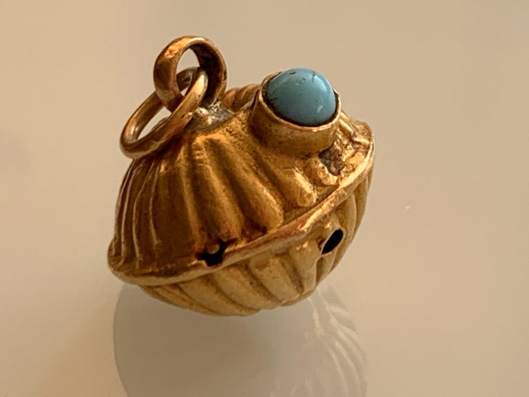 Women's or Men's 18ct Gold Antique Egyptian Lantern Shaped Pendant For Sale