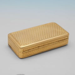 Tabatière anglaise ancienne en or 18 carats, poinçonnée à Londres en 1803 - 54,9 g