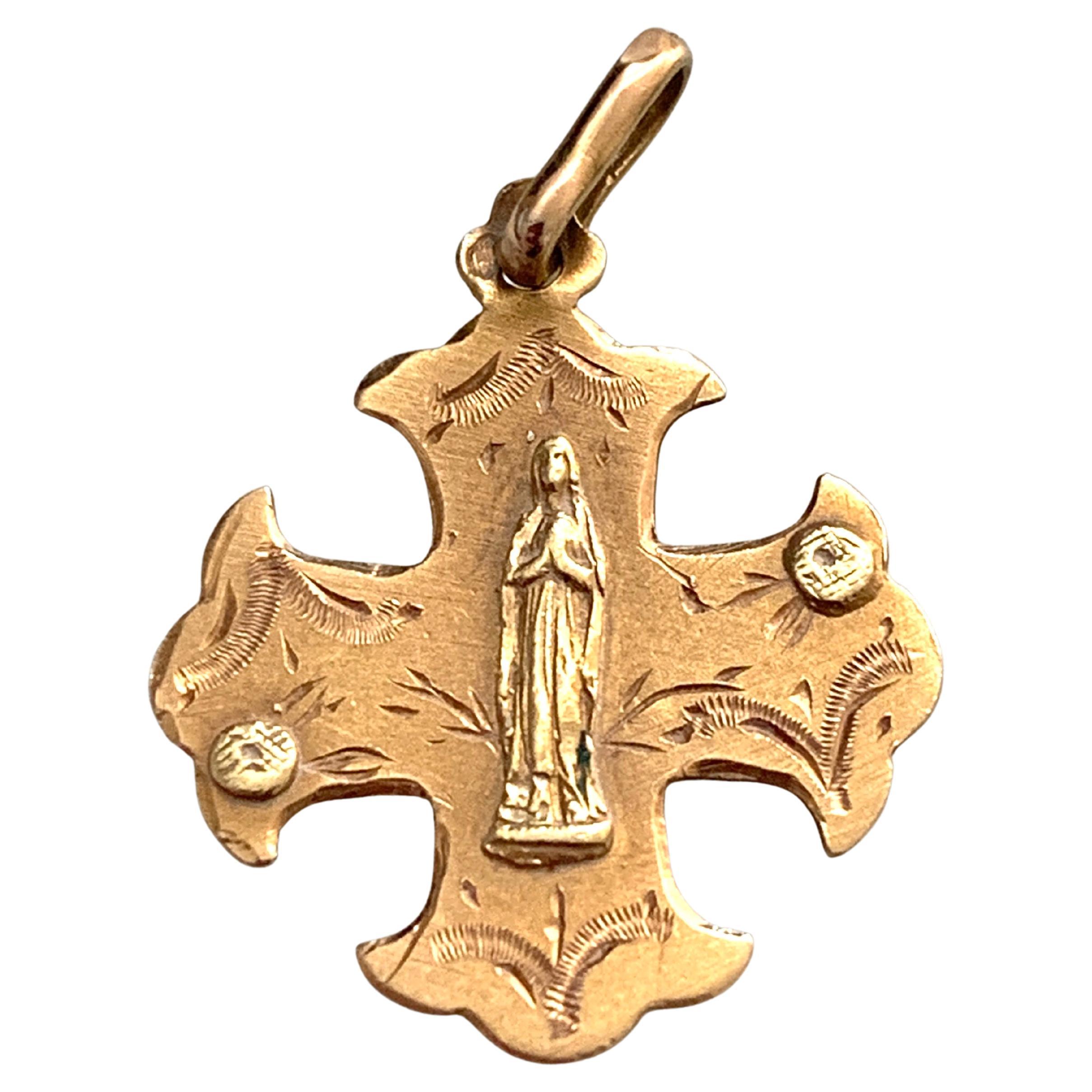 Ciondolo "Nostra Signora di Lourdes" in oro 18ct Antique French in vendita