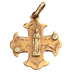 Colgante de Oro 18ct Antique French "Nuestra Señora de Lourdes