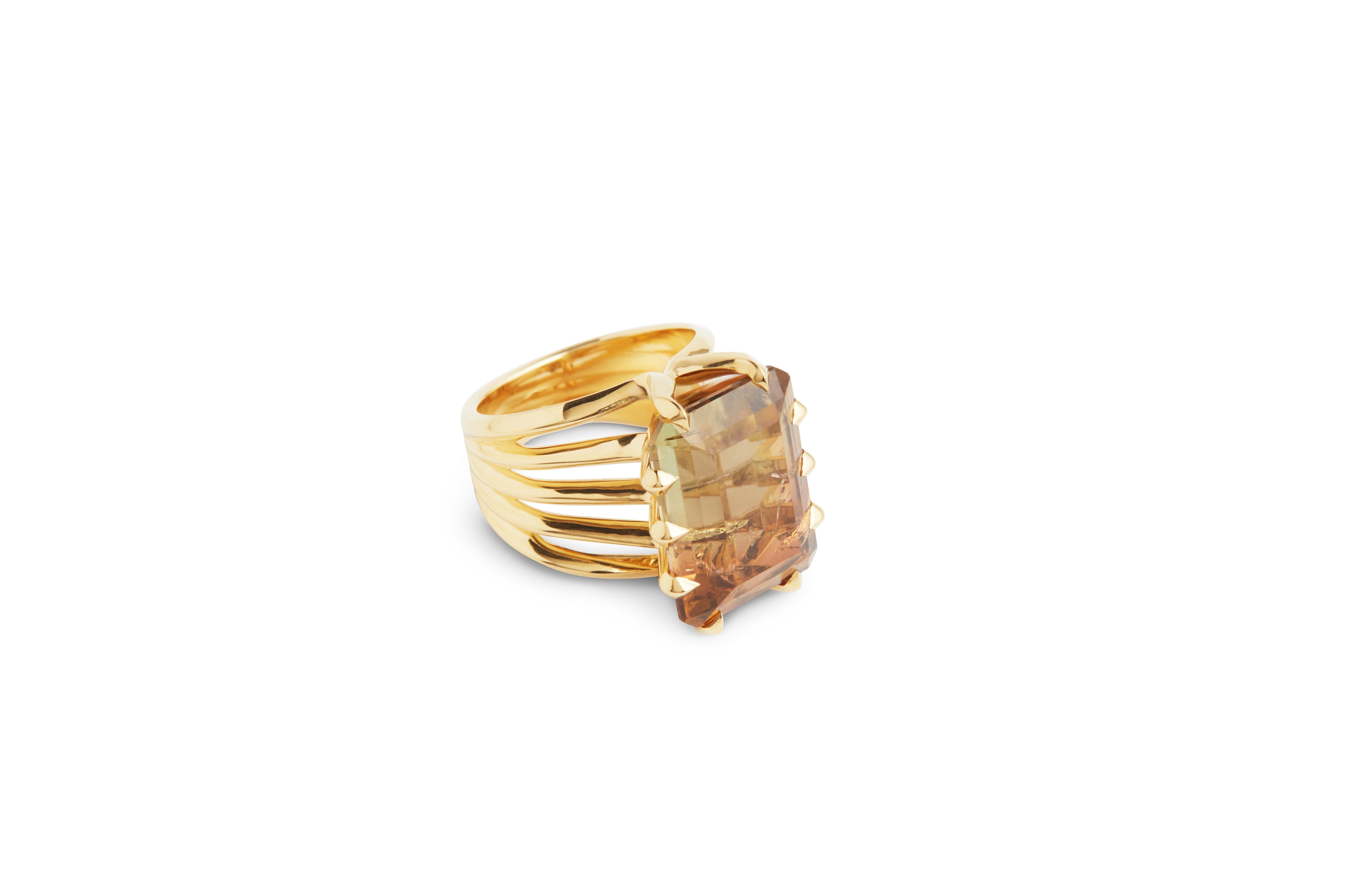 18ct Gold & Bi-colour Tourmaline Ring For Sale 3