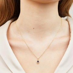 18ct Gold Blue Sapphire Evil Eye Necklace