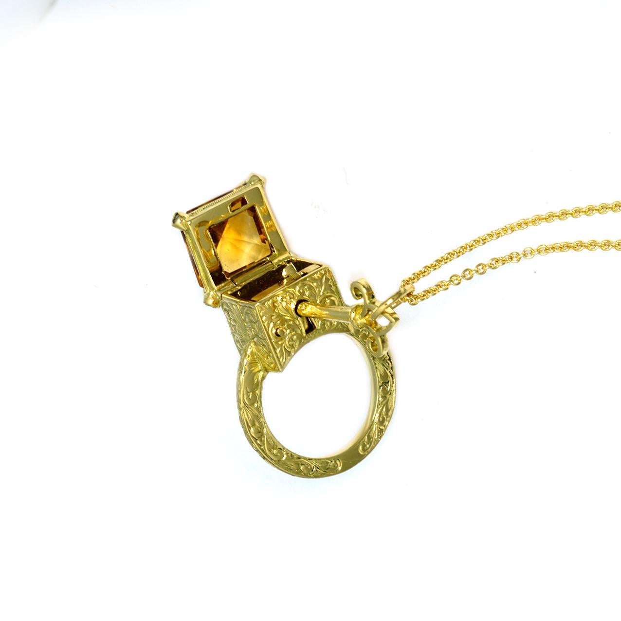 Contemporary Citrine and Diamond Mystic Chamber Ring