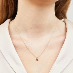 18ct Gold Crescent Moon Salt & Pepper Diamond Necklace