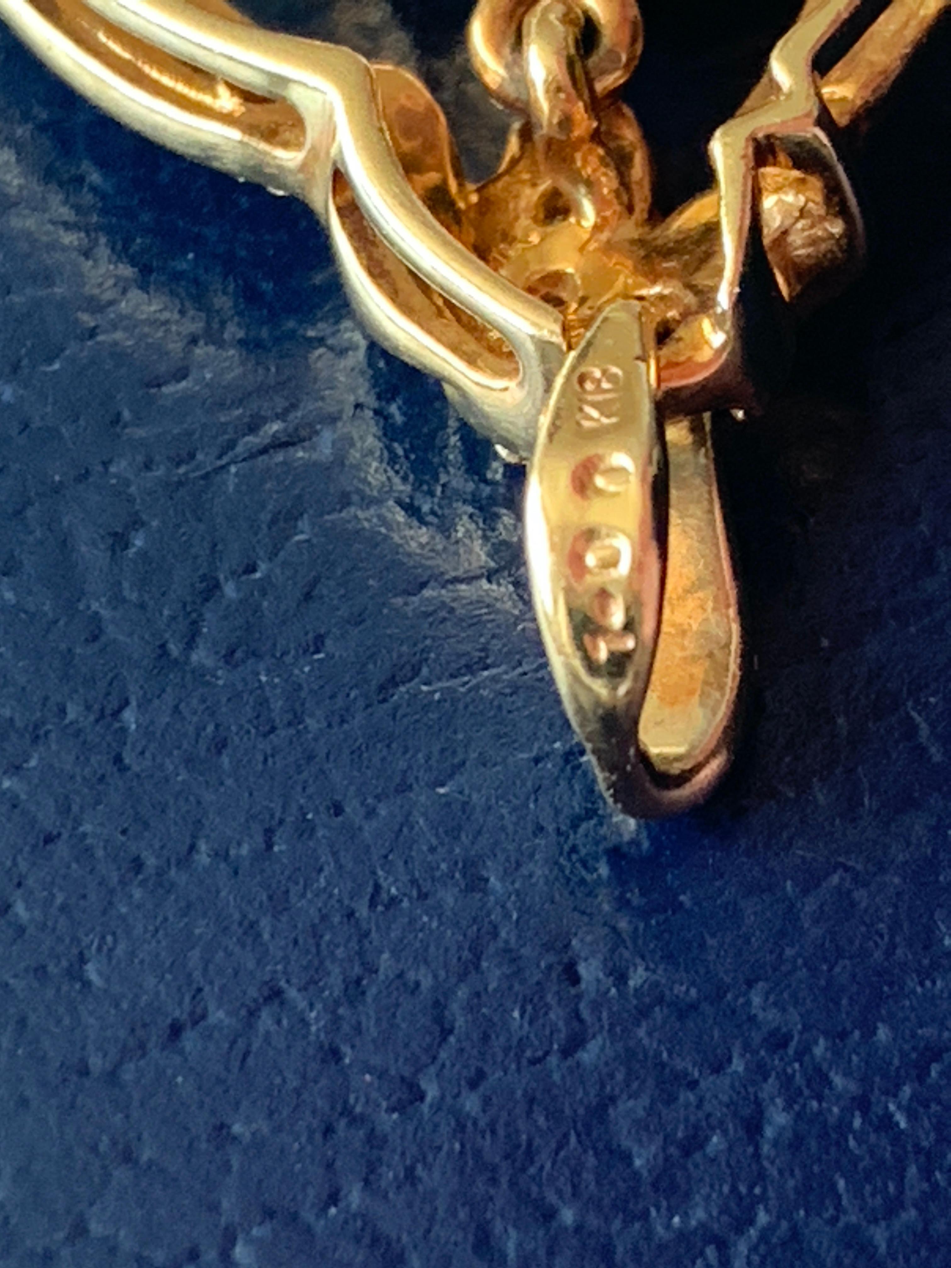 Women's 18ct Gold 1.00 Carat Diamond Pendant For Sale