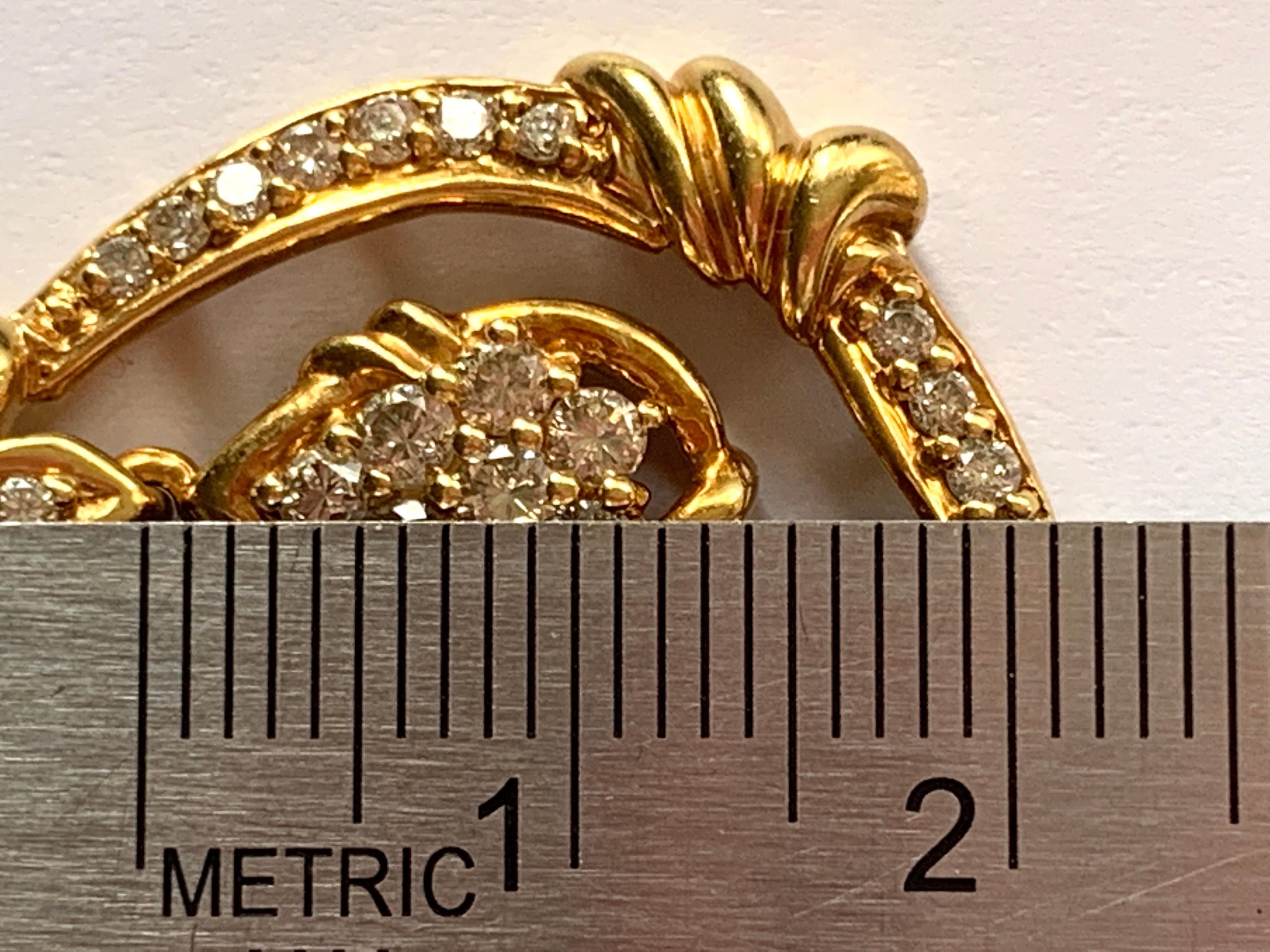 18ct Gold 1.00 Carat Diamond Pendant For Sale 2