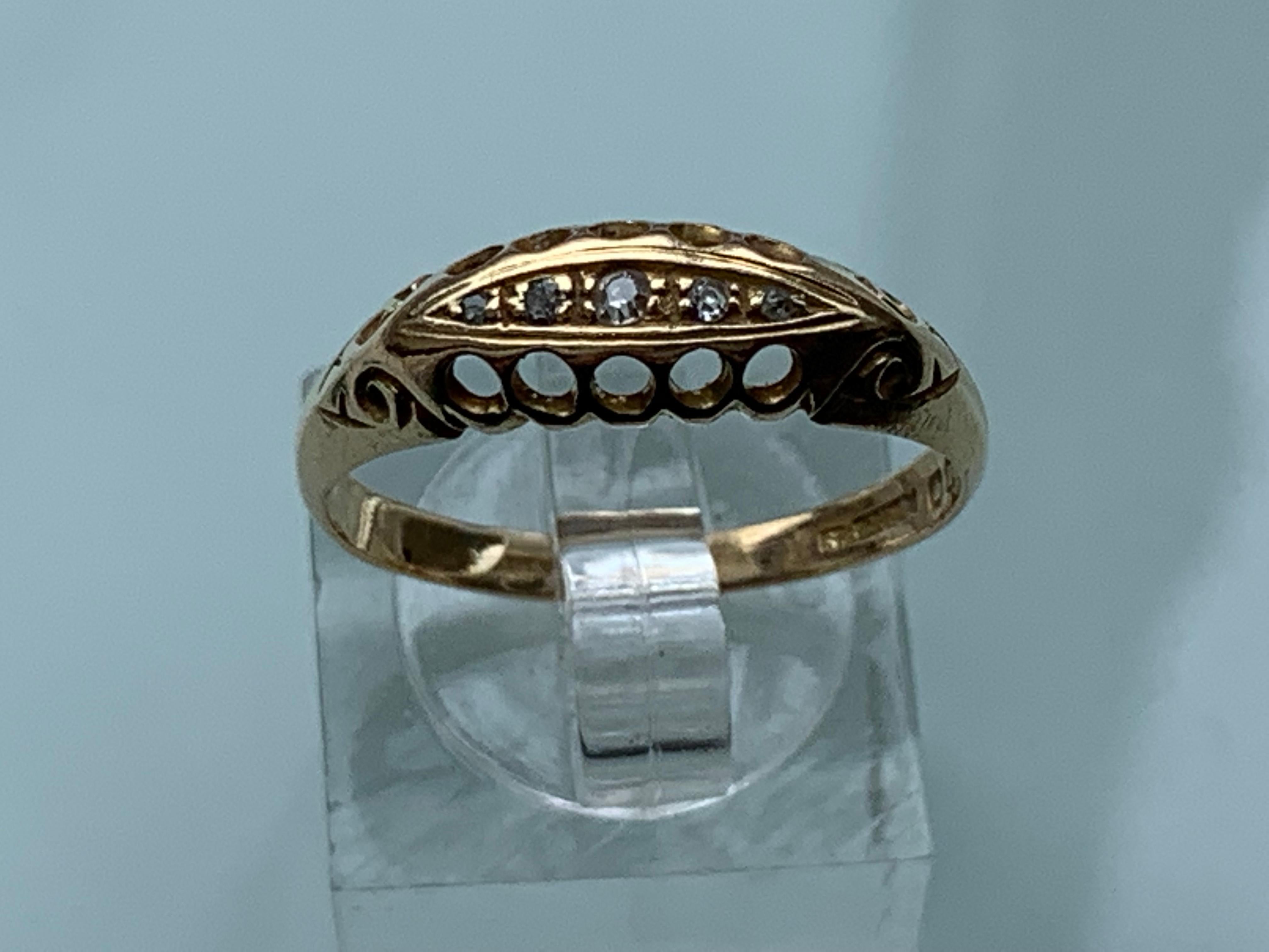 Round Cut 18ct Gold Edwardian Antique Diamond Ring