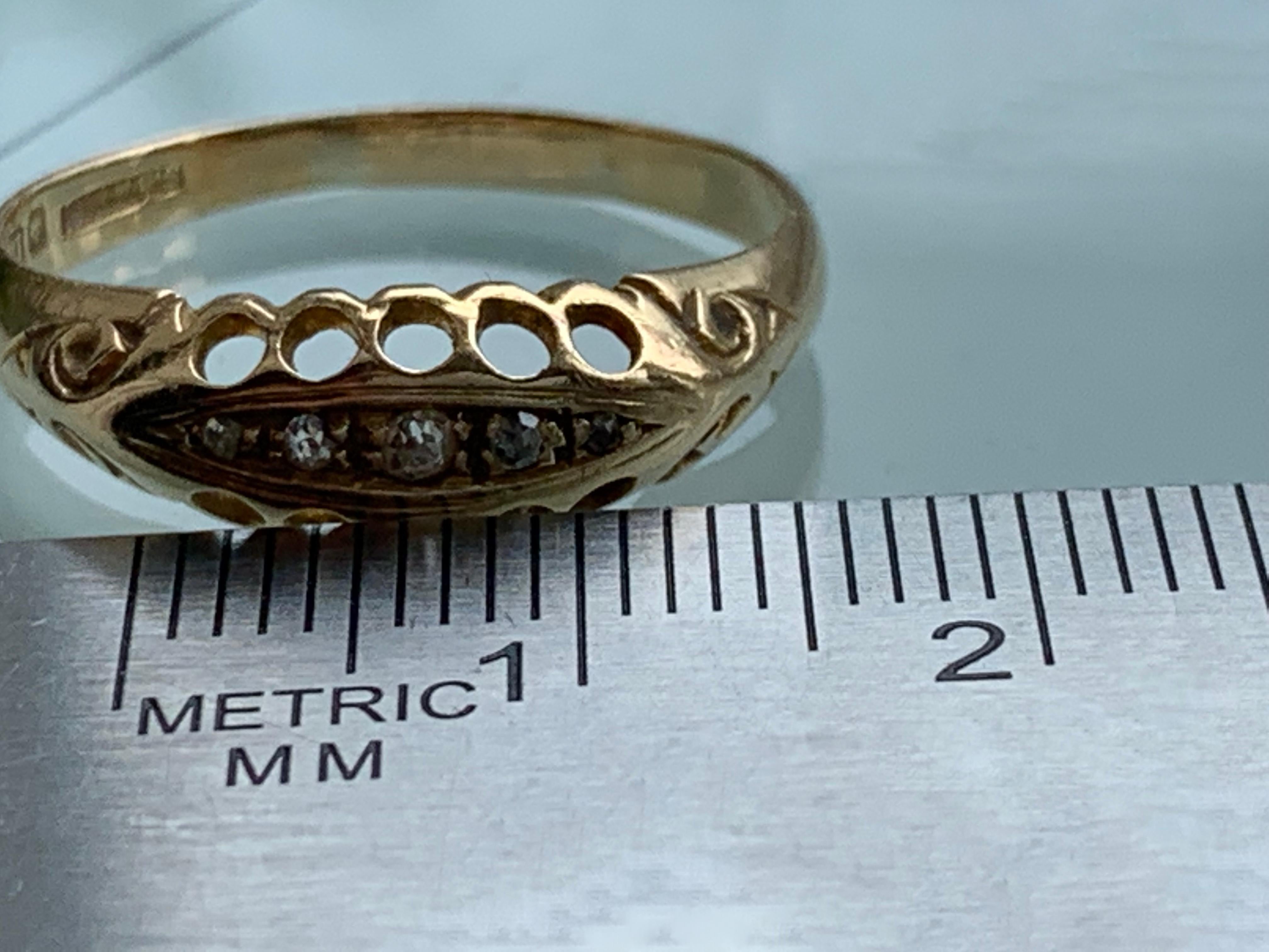 18ct Gold Edwardian Antique Diamond Ring 4