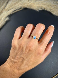 18ct Gold Edwardian Opal Ring With Milgraine Setting And Elegant Split Shoulders