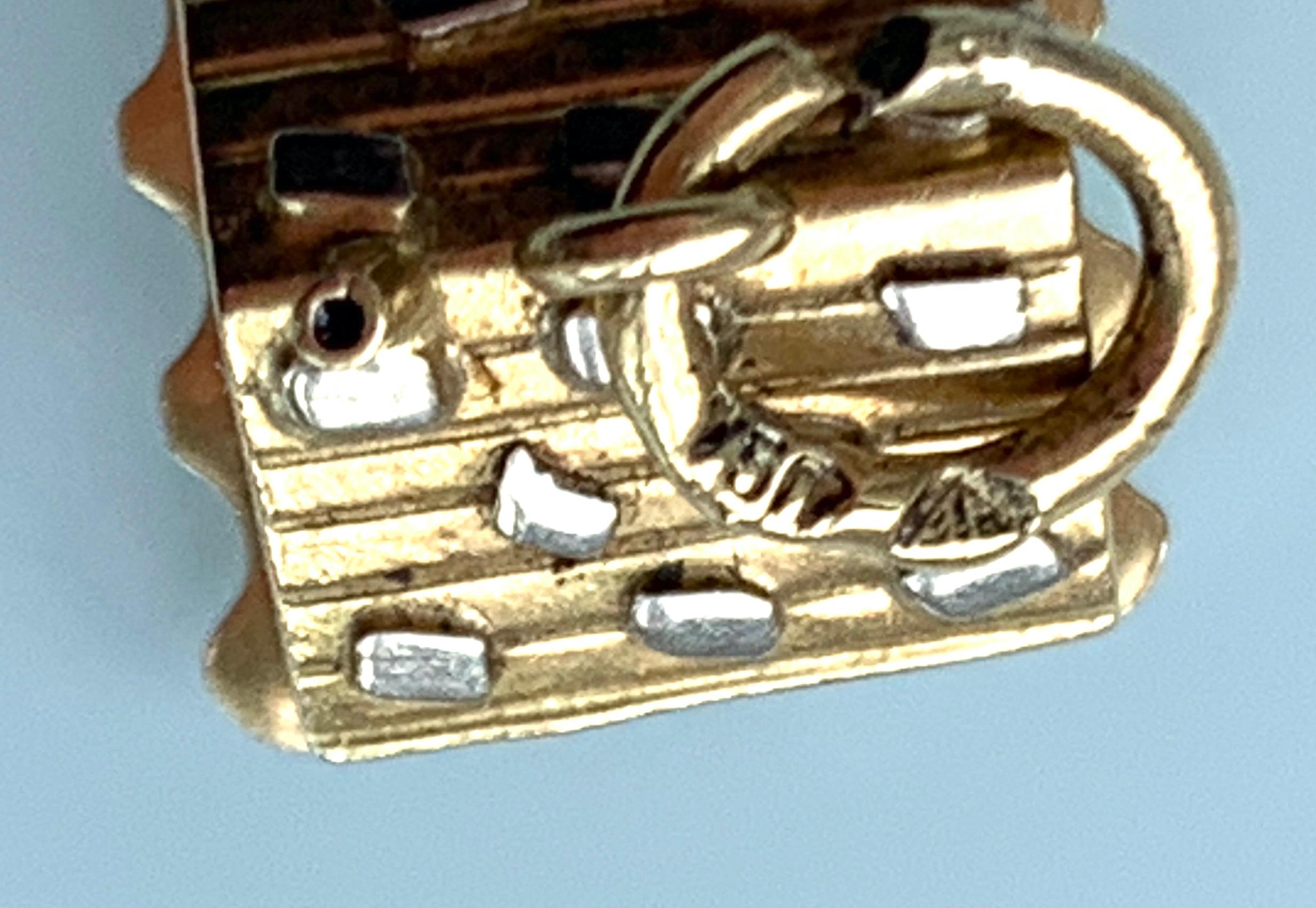 18 Karat Gold Emaille Charme zum Öffnen des Eingangs des Hauses im Angebot 2