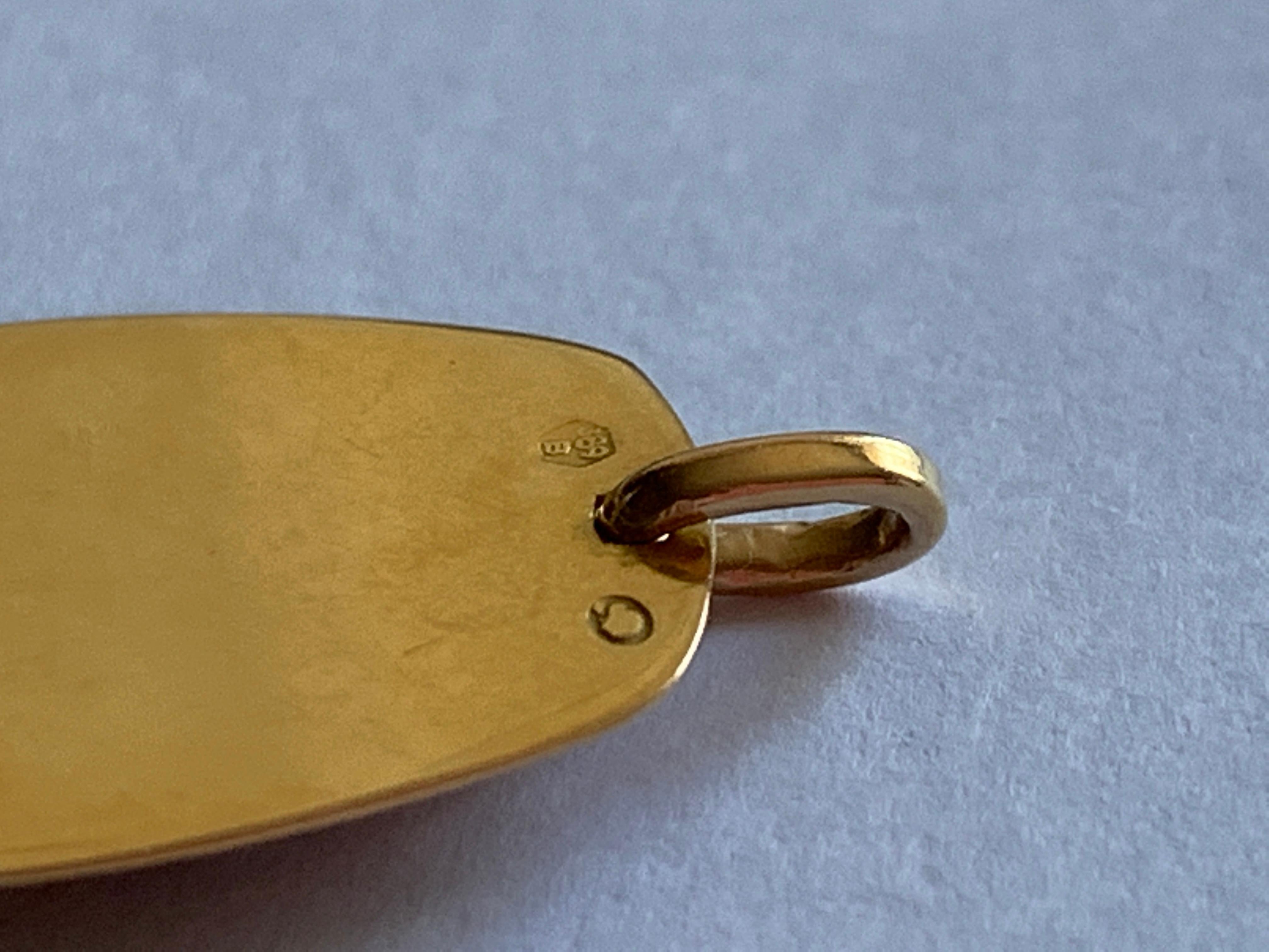 18ct Gold Emaille Jungfrau Maria Anhänger 1