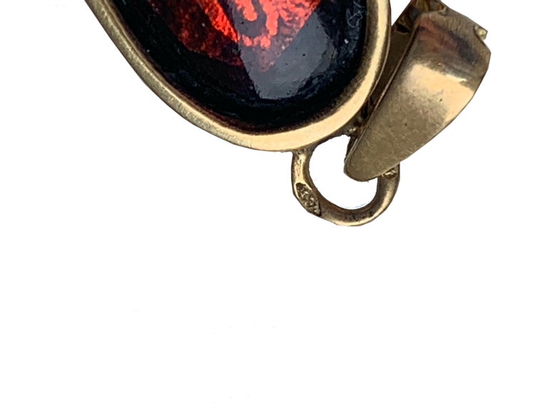Pendentif En Or 18 Carats Jaune Avec Portrait En émail Et Diamants - 8,00 G - Occasion, Bel état