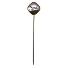 18ct Gold Essex Crystal Dog Tie Pin, Early 20th Century
