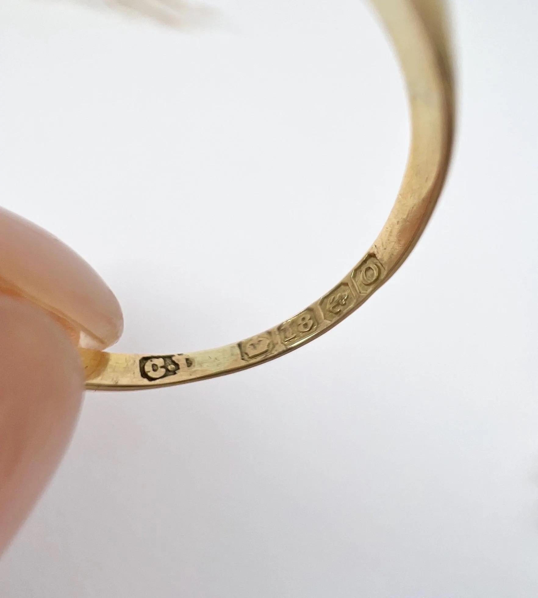 Femenino o masculino Anillo de oro de 18 ct con rubí de fantasía y diamantes en racimo Birmingham Hallmarked 1913 en venta
